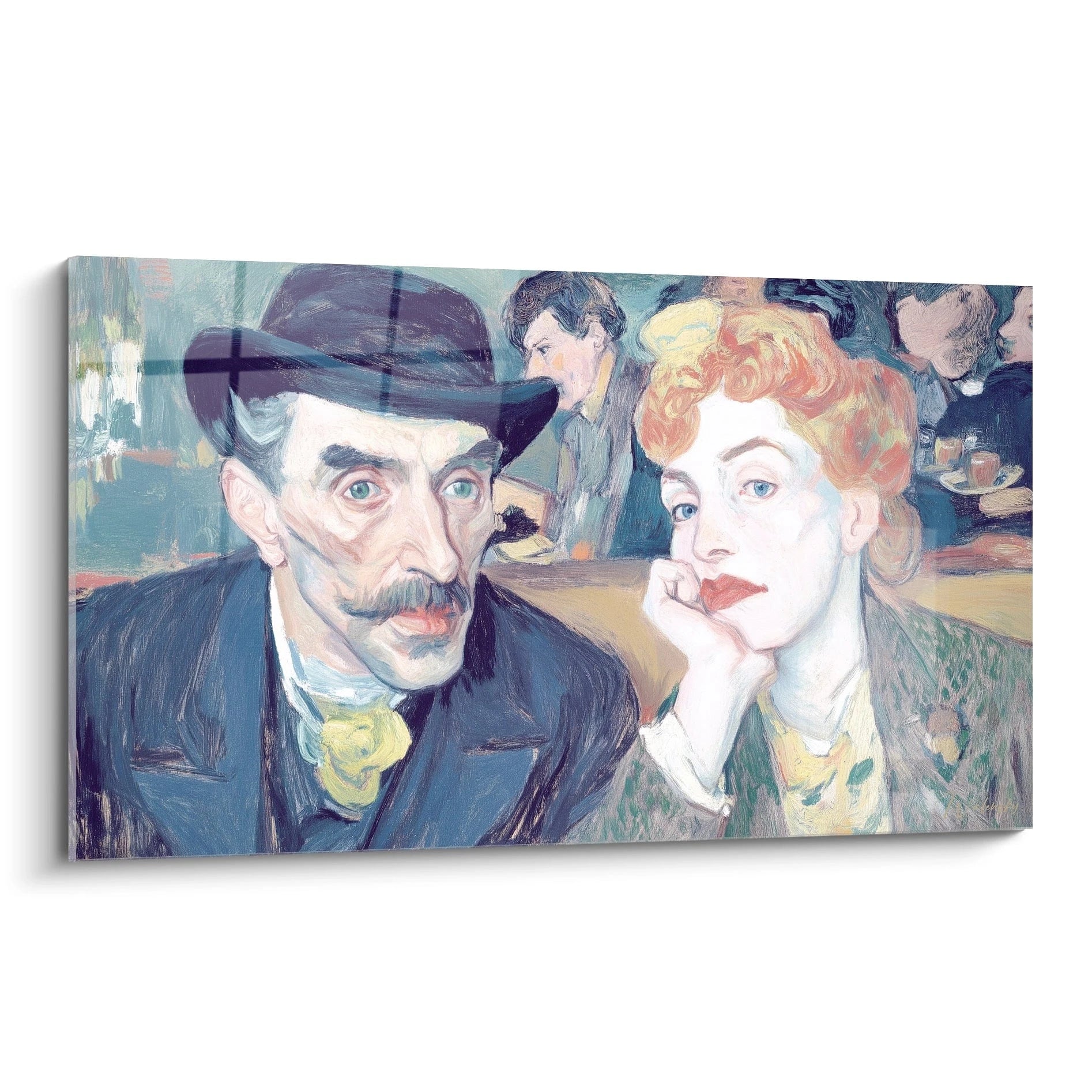 Walensky tableau mural inspiré d un tableau café-concert parisien montrant un couple impressionniste au comptoir