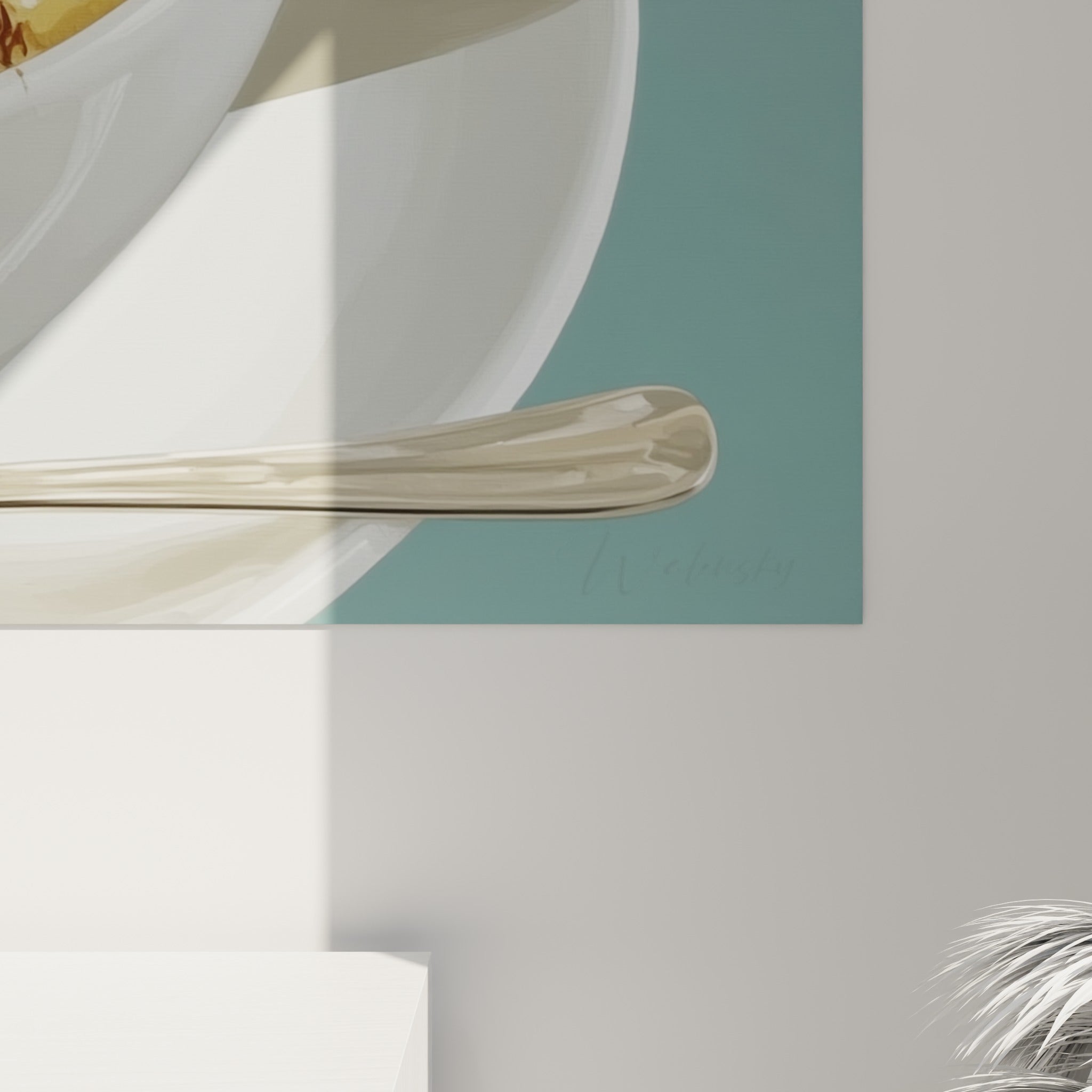 Coulures épaisses de brun chocolat et de noir se mêlant à la mousse dorée, empâtements visibles sur la toile