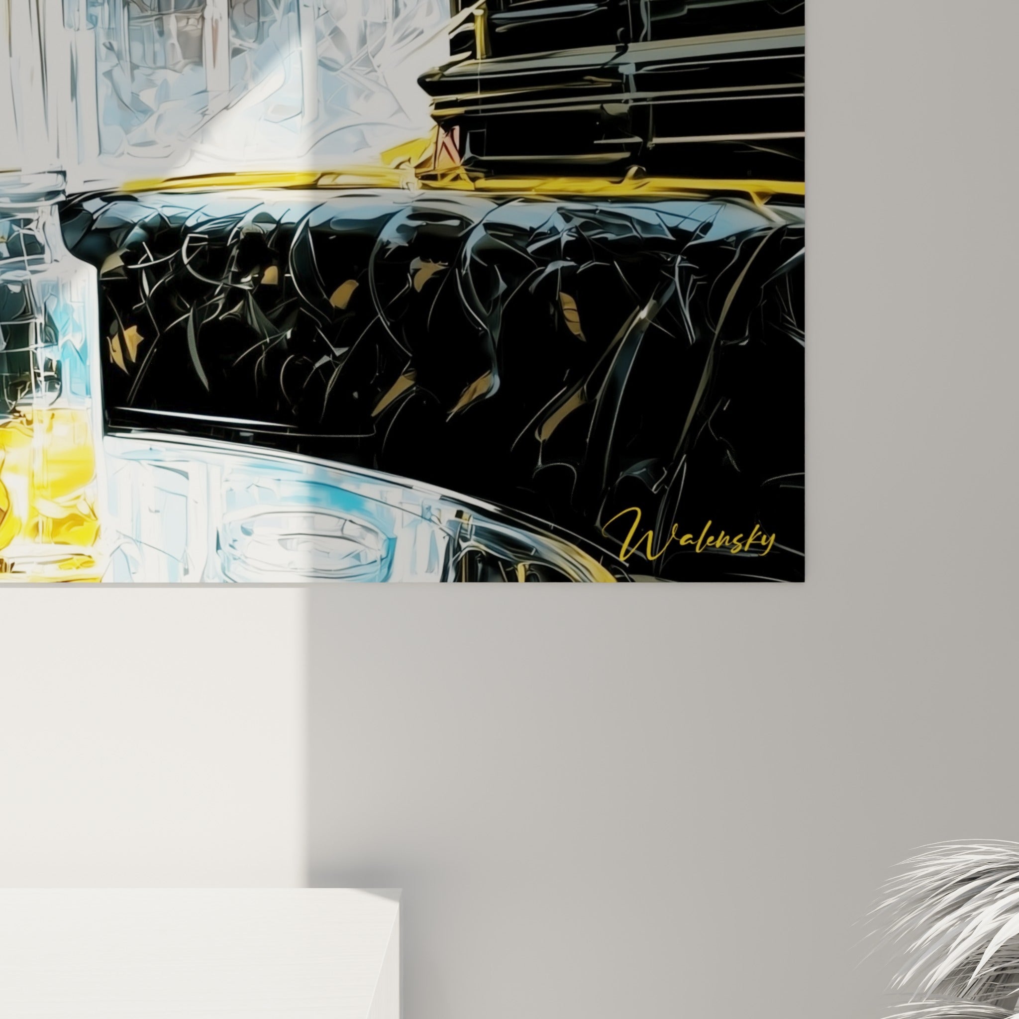Empâtements dorés et blancs sur le chemisier, coulures de lumière sur la banquette sombre de ce tableau café
