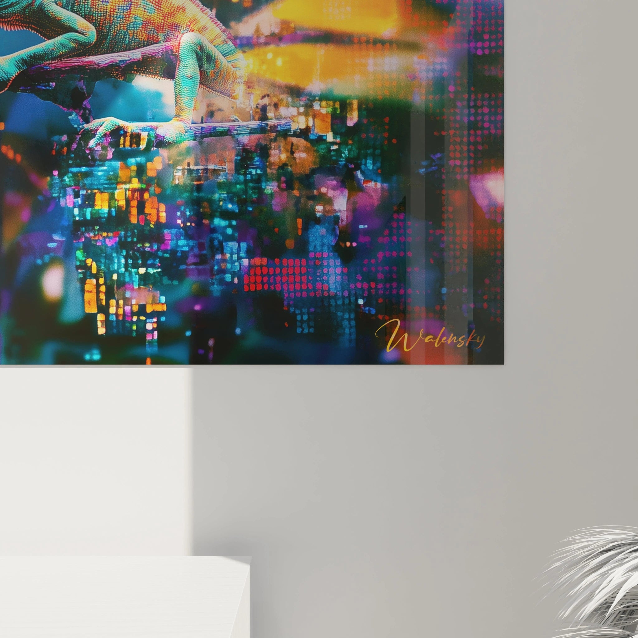 Tableau caméléon Walensky avec des couleurs vibrantes pour une décoration moderne