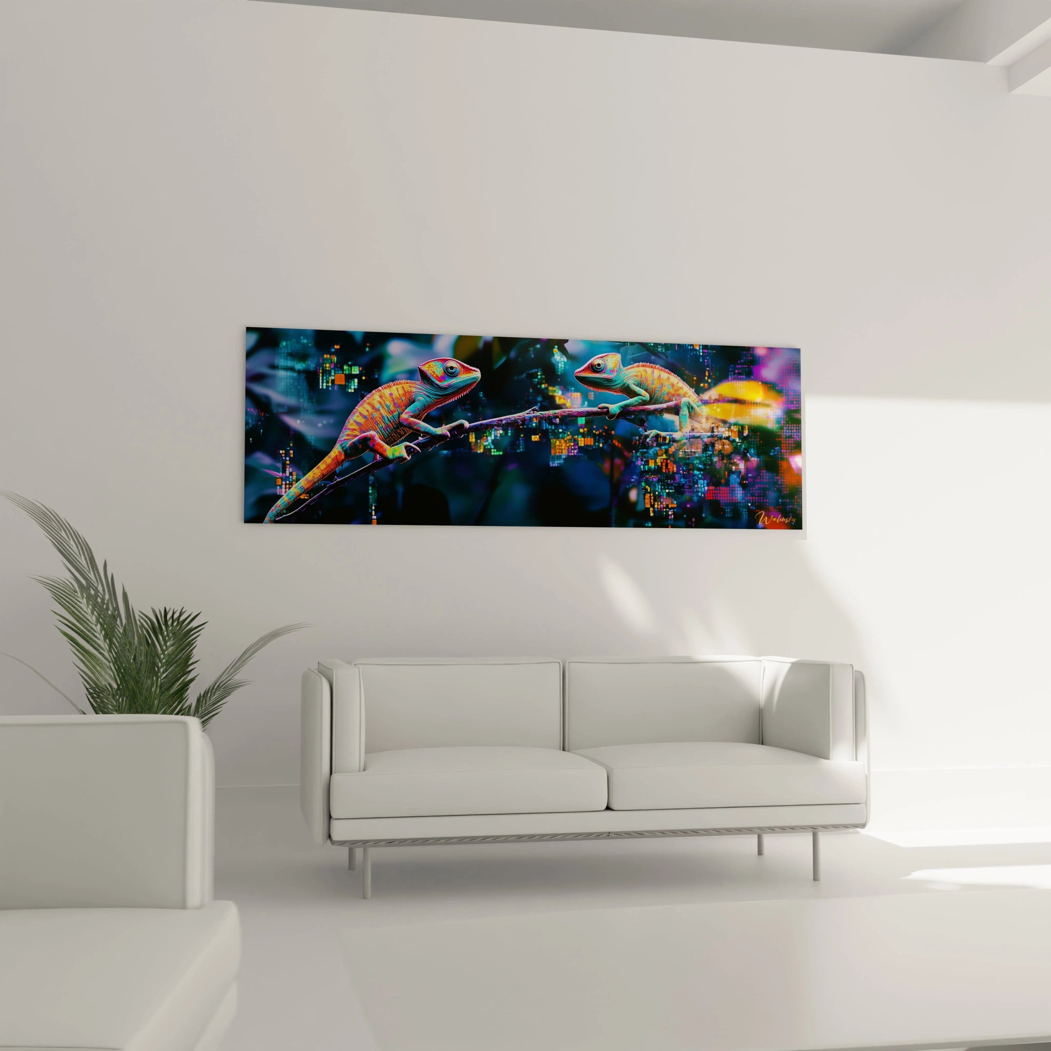 Tableau caméléon Walensky coloré, décor moderne pour un intérieur vibrant et artistique