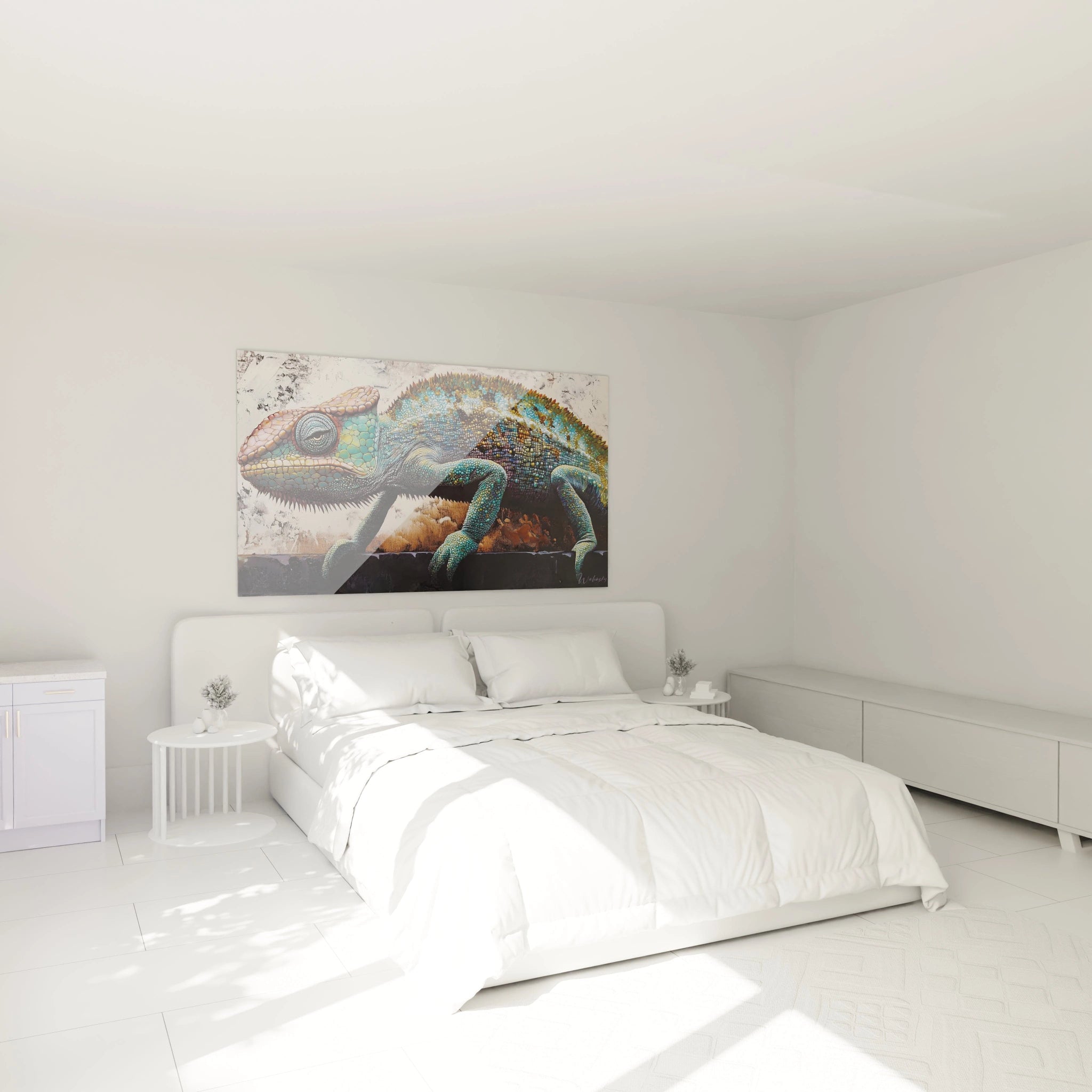 Tableau caméléon Walensky en couleur vif pour une décoration moderne de chambre