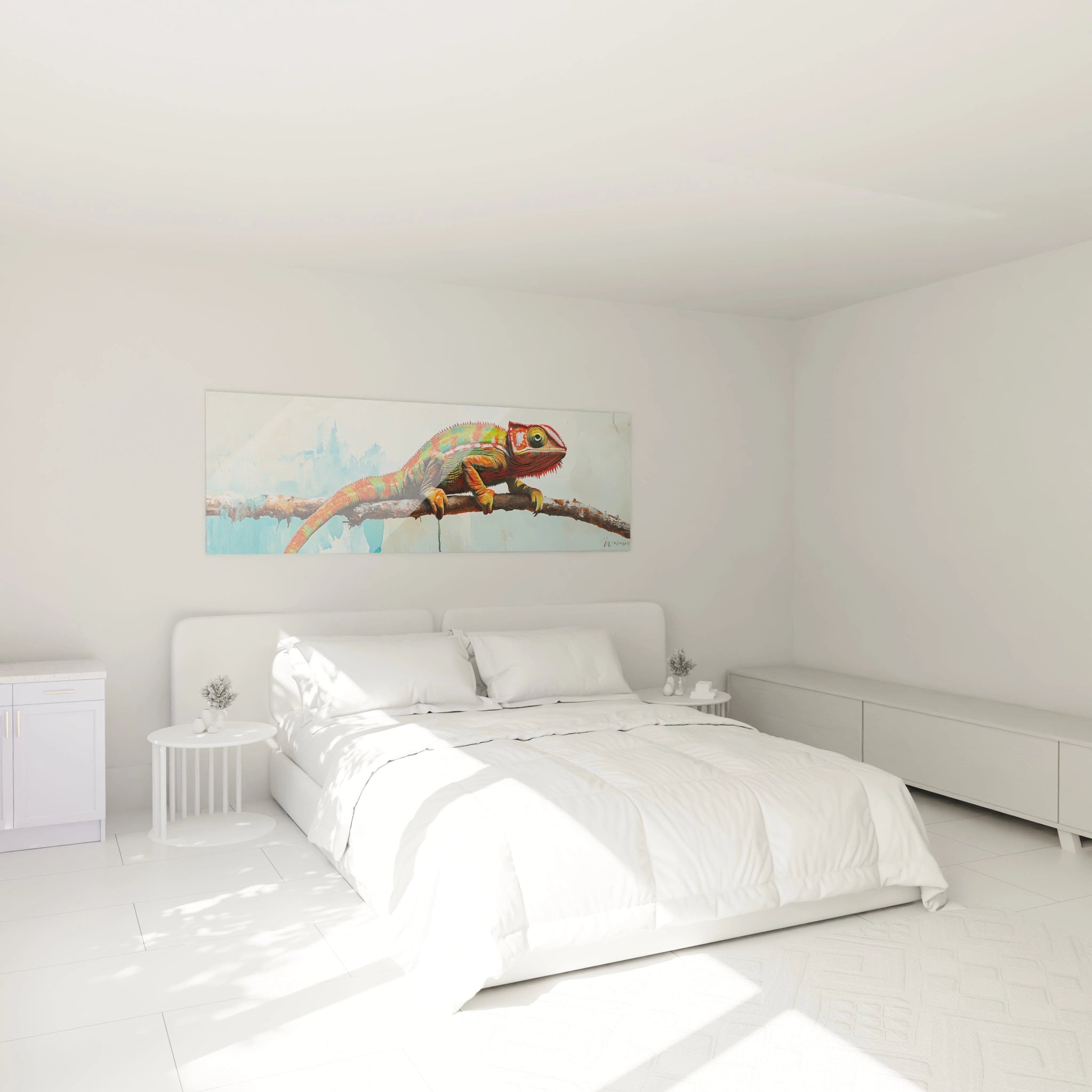 Tableau caméléon Walensky décoratif pour chambre moderne avec couleurs vives