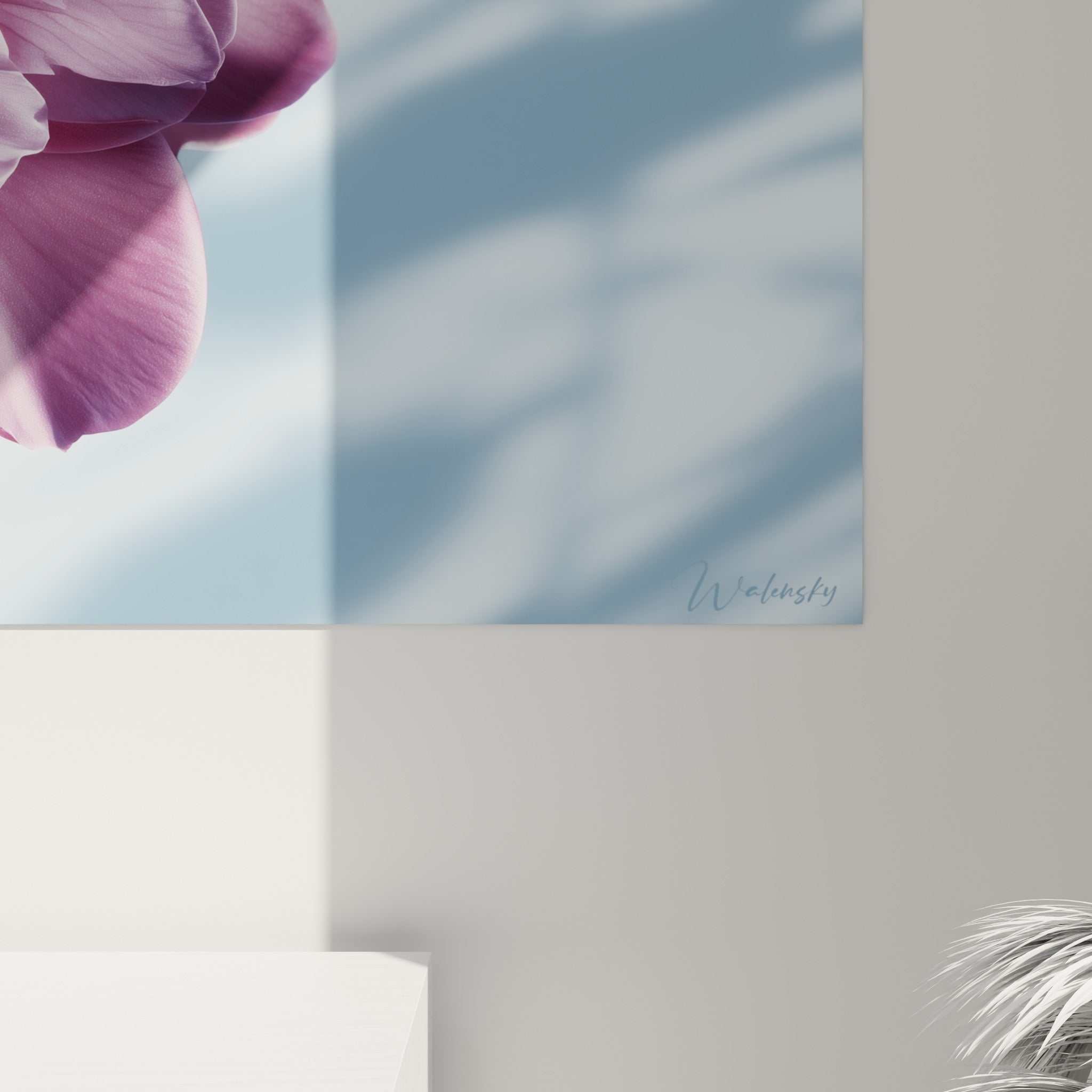 Détail des pétales veloutés du camélia où le rose et le mauve se fondent sous la lumière