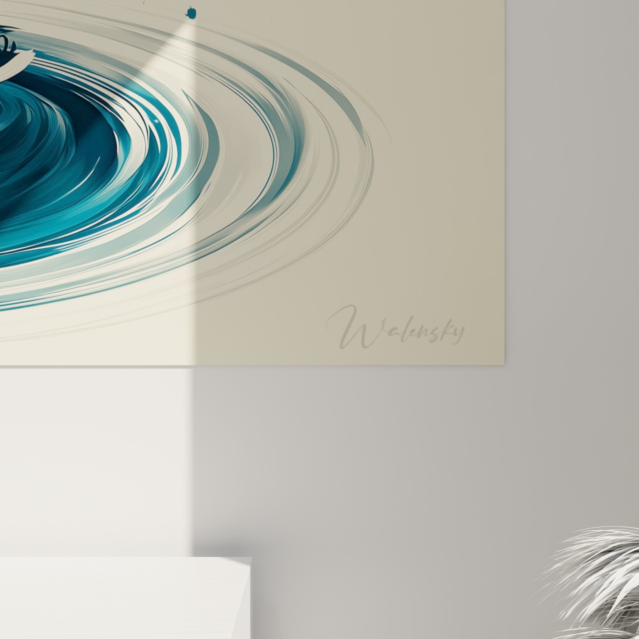 Empâtements dorés et bleutés en gros plan, coulures d'aquarelle mêlées au plumage bleu marine du canard