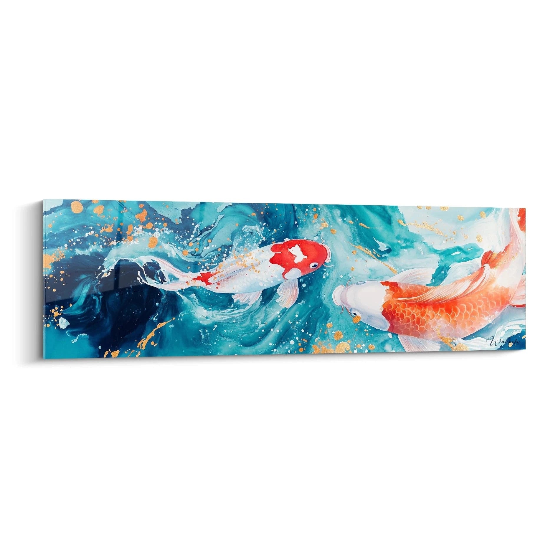 Tableau carpe koi de Walensky avec des couleurs vives et un design aquatique apaisant