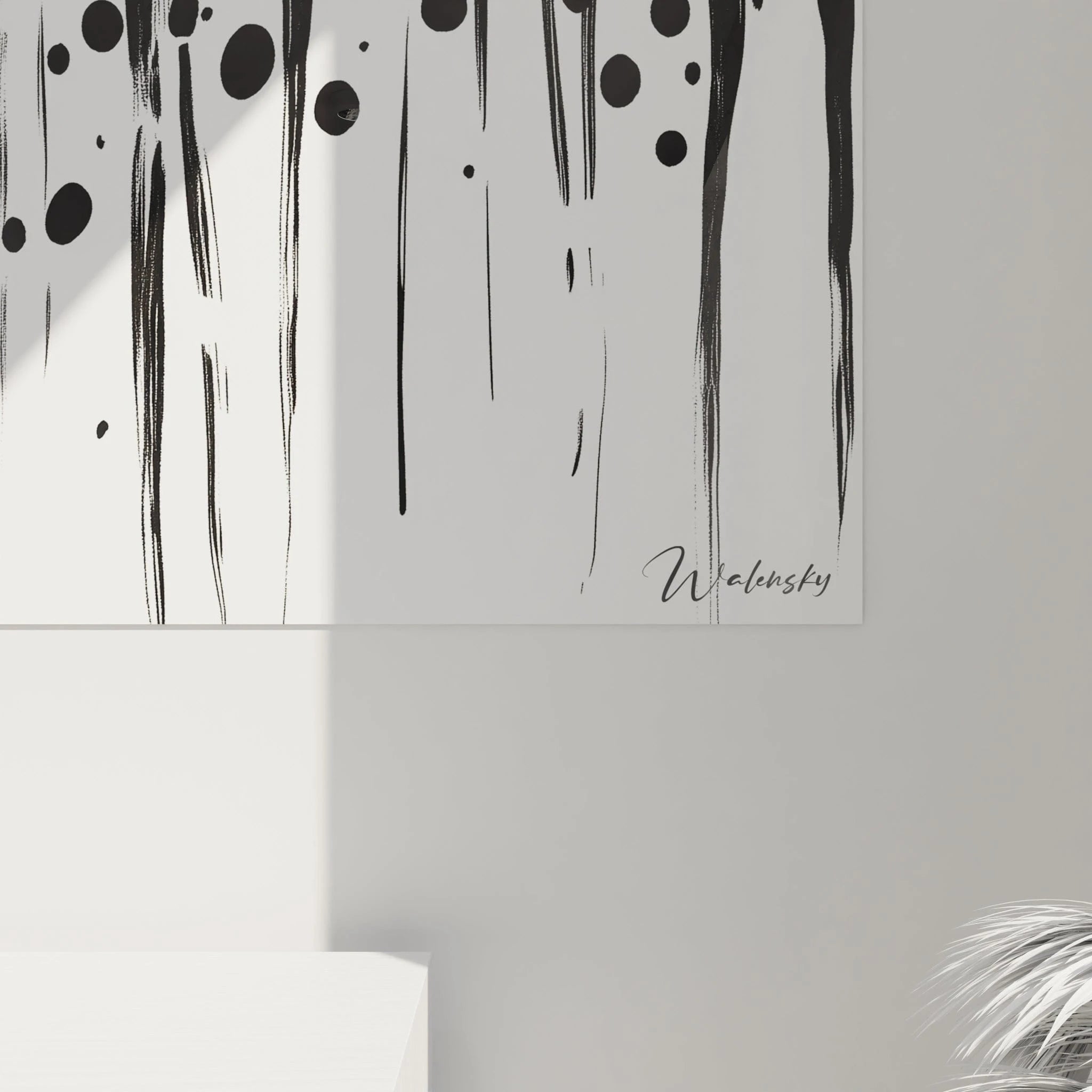 Tableau tacheté noir et blanc de Walensky, ajoutant un style moderne à votre décoration intérieure