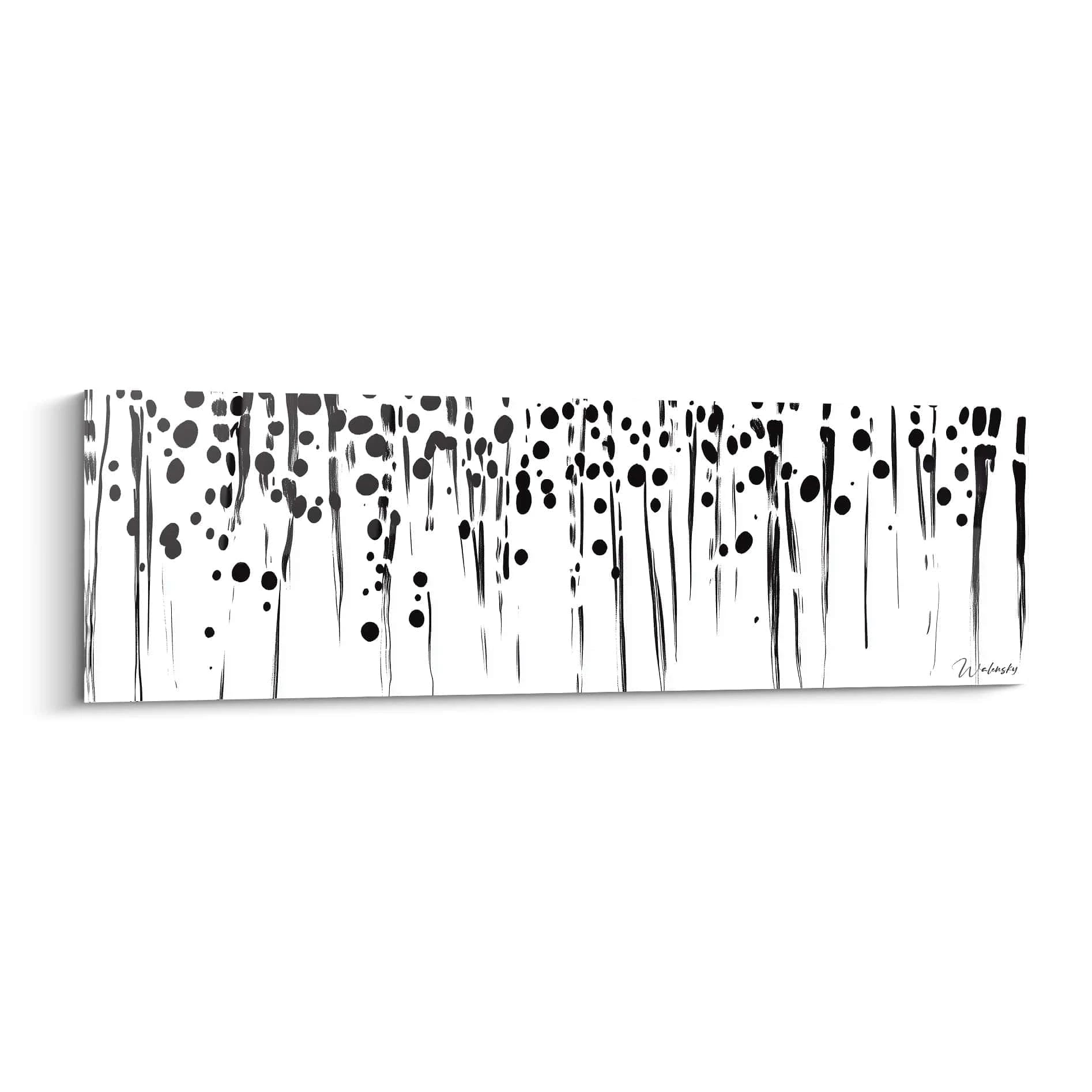 Tableau tacheté noir et blanc de Walensky avec motifs abstraits pour décoration moderne