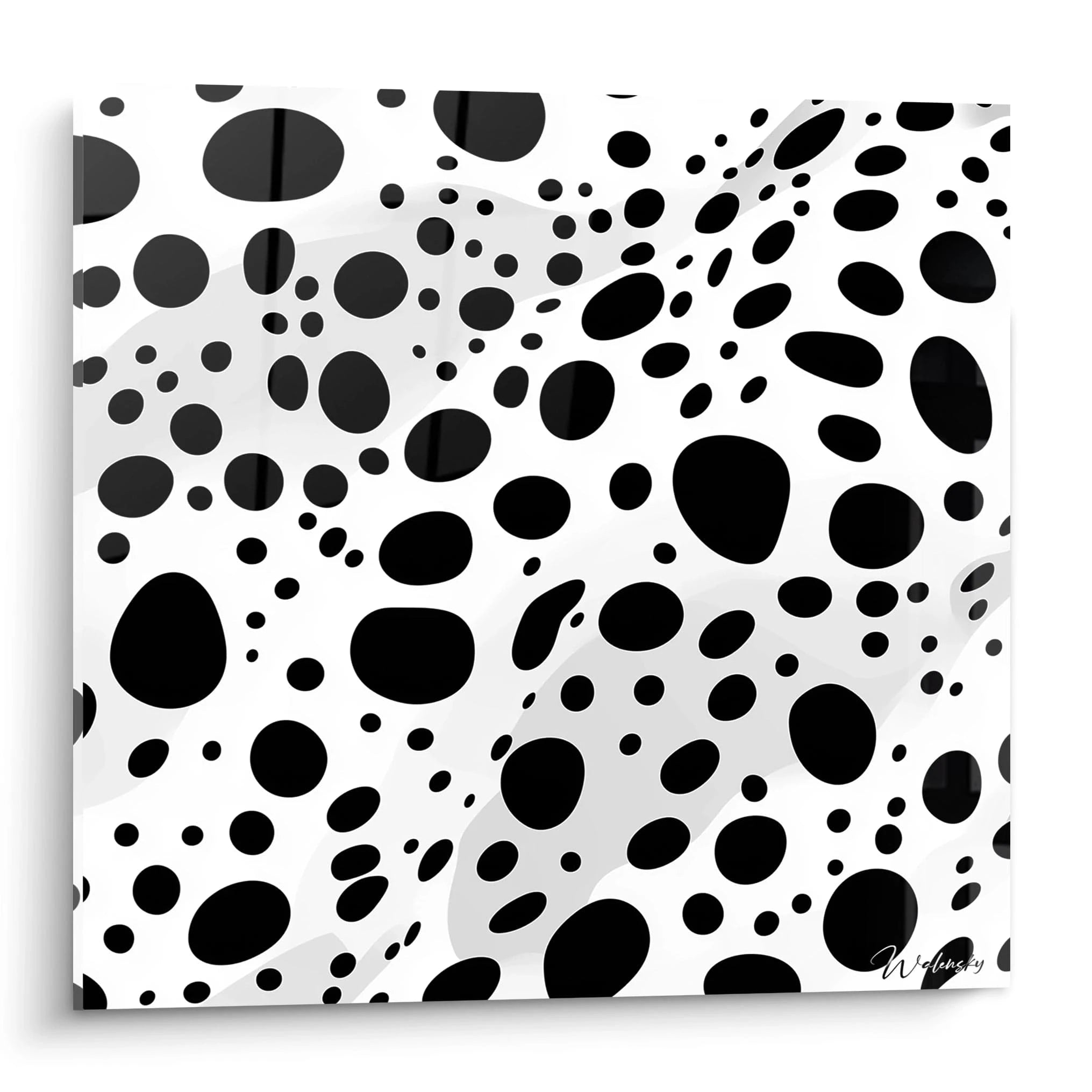 Tableau tacheté noir et blanc de Walensky avec un motif créatif et moderne