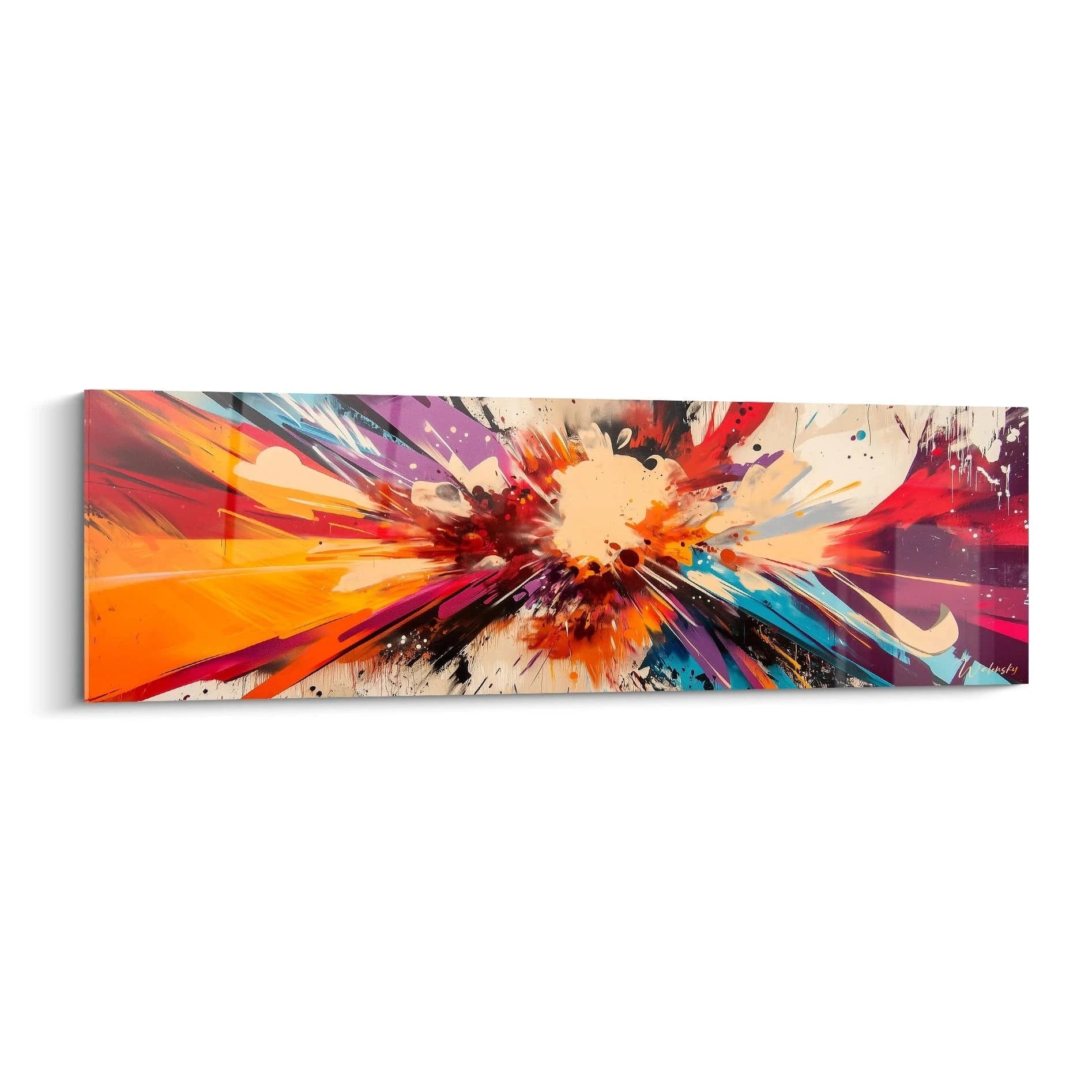 Tableau multicolore abstrait de Walensky avec des éclats de couleurs vives et un design dynamique