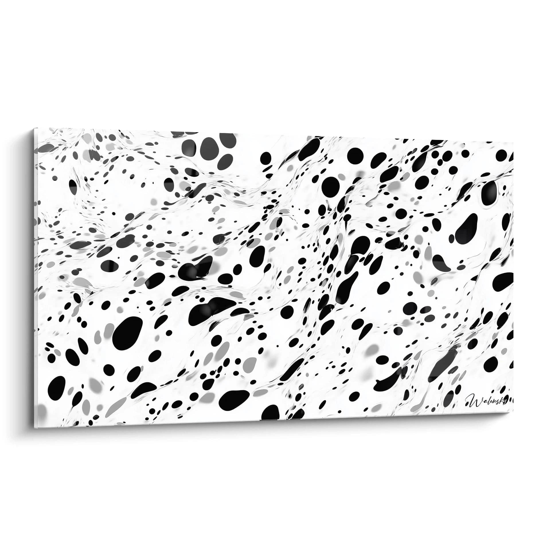 Tableau tacheté noir et blanc de Walensky avec un design abstrait moderne pour la décoration intérieure