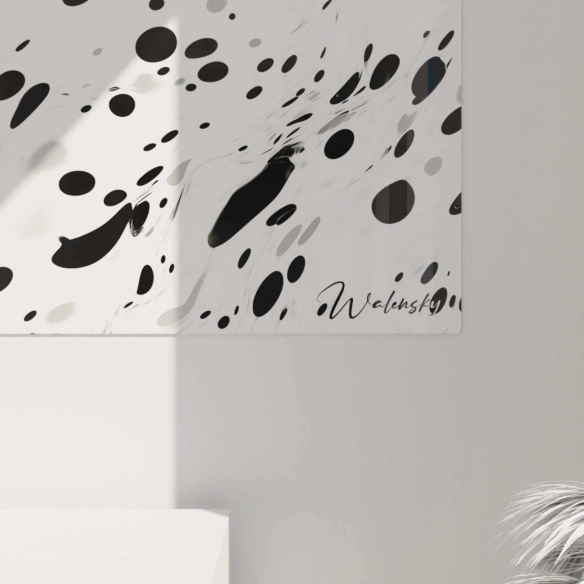 Tableau Chaos Harmonieux - édition tacheté noir et blanc - Walensky