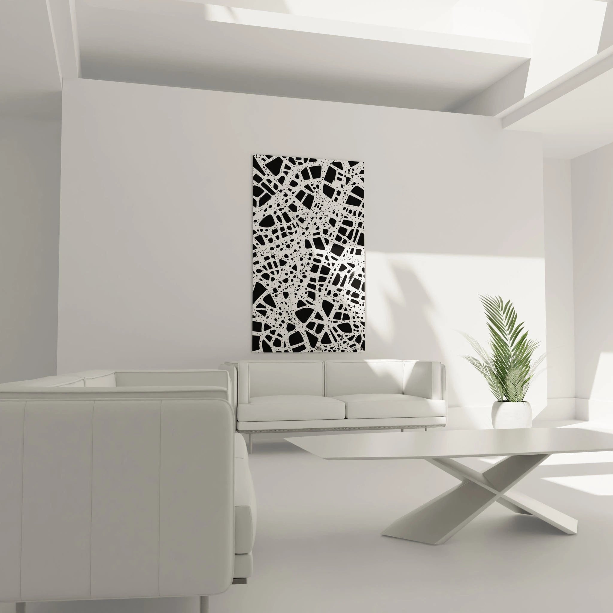 Tableau tacheté noir et blanc de Walensky, tendance moderne pour décoration intérieure