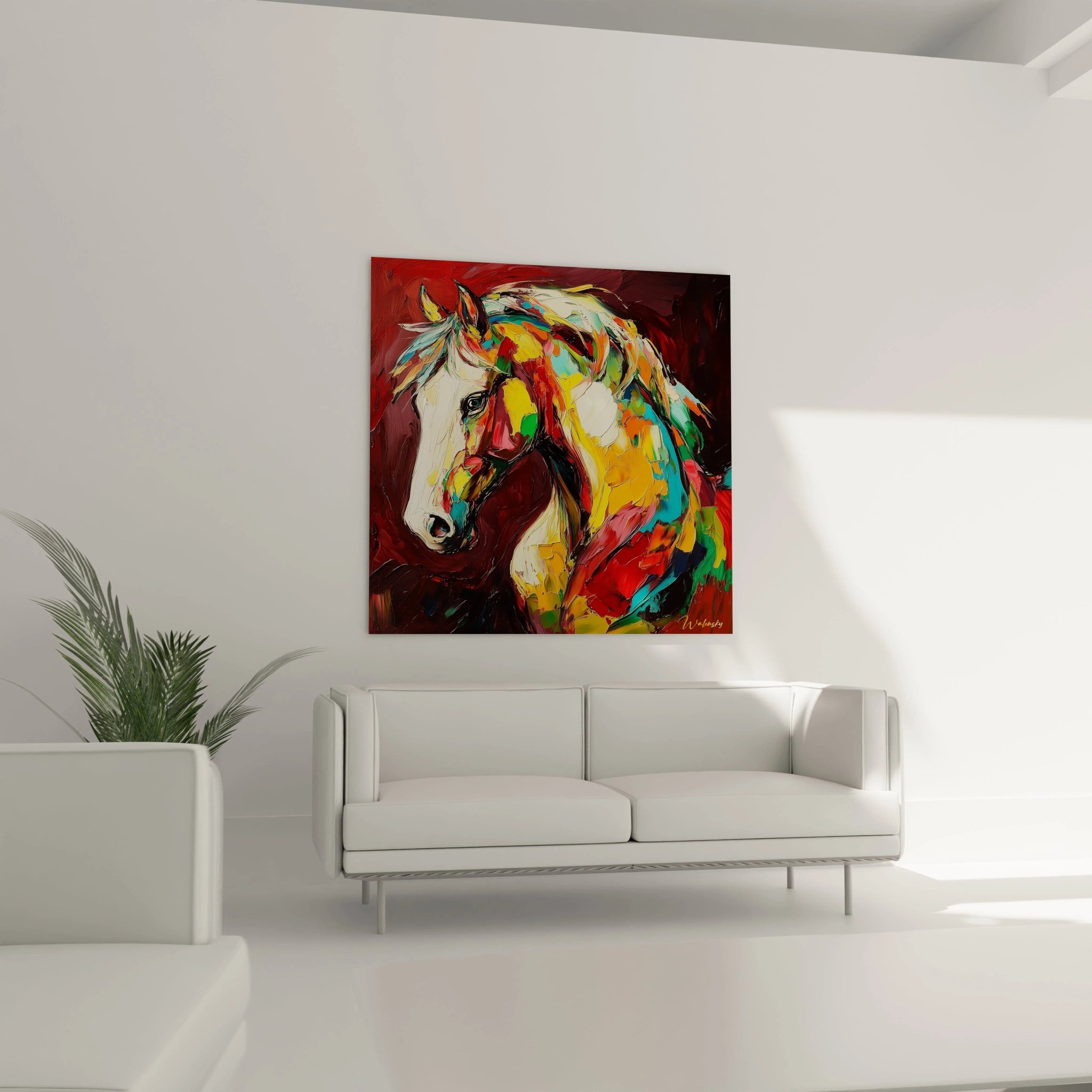 Tableau cheval Walensky en couleur vive pour une décoration moderne et artistique