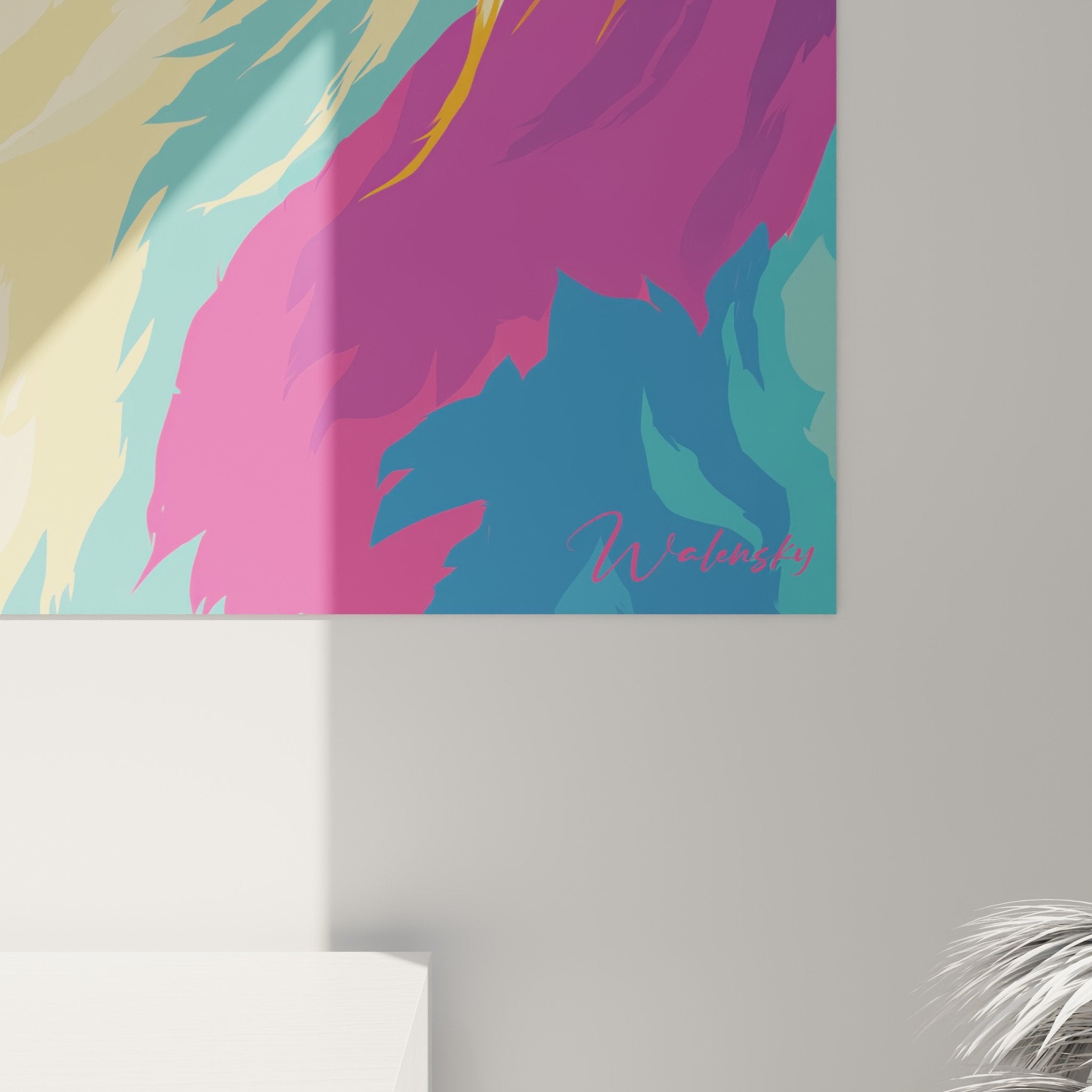 pekingese-porträt hundemalerei pop-art pastellfarben moderne inneneinrichtung