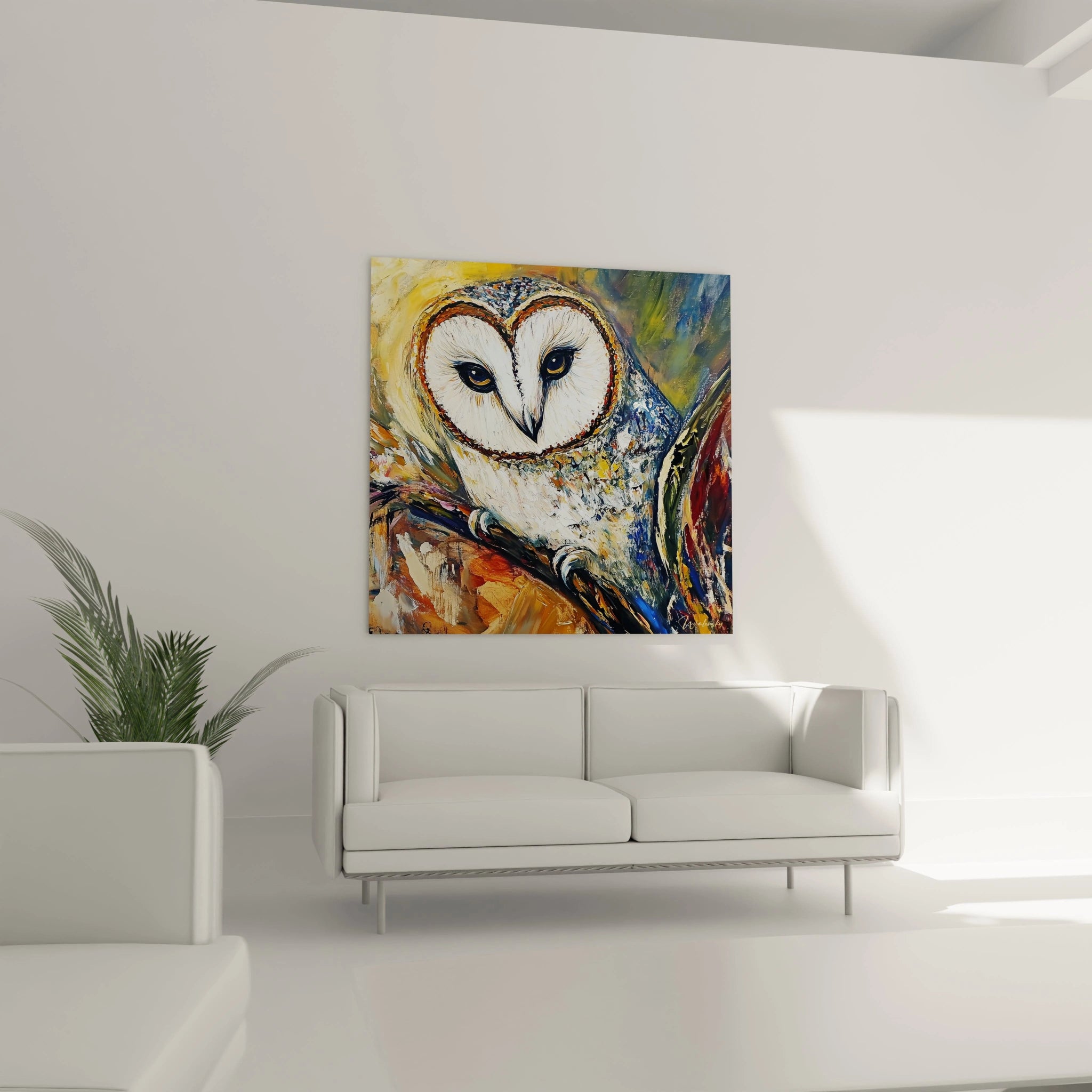 Tableau chouette coloré de Walensky, idéal pour une décoration intérieure moderne