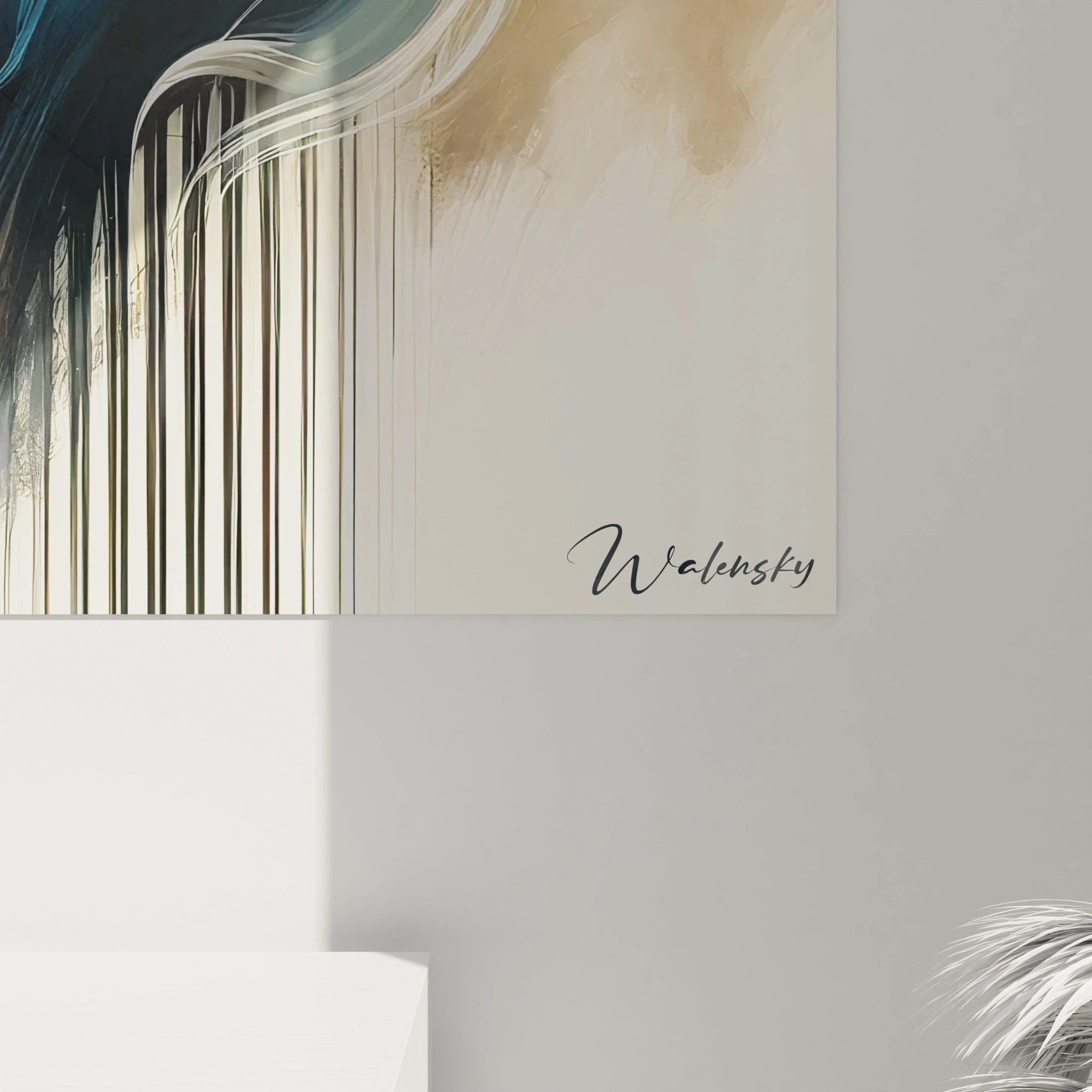 Découvrez les détails exquis de "Clé du Son". La clé de sol noire se fond dans des vagues de couleurs intenses, révélant un mélange artistique entre harmonie musicale et fluidité picturale.