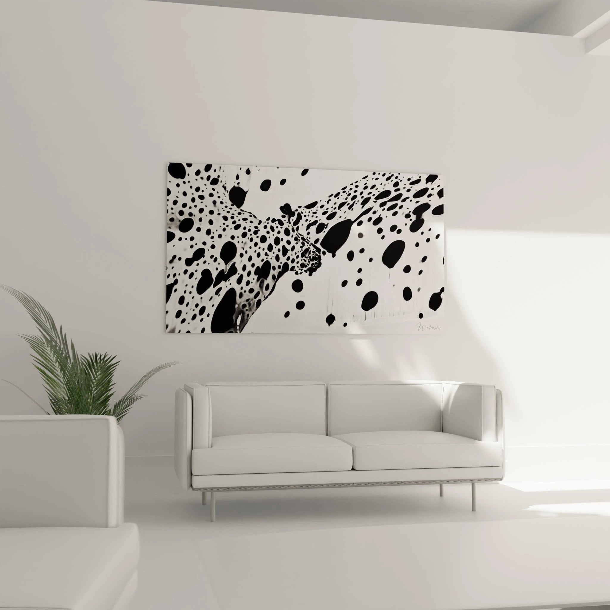 Tableau tacheté noir et blanc de Walensky pour ajouter une touche moderne à votre décoration intérieure