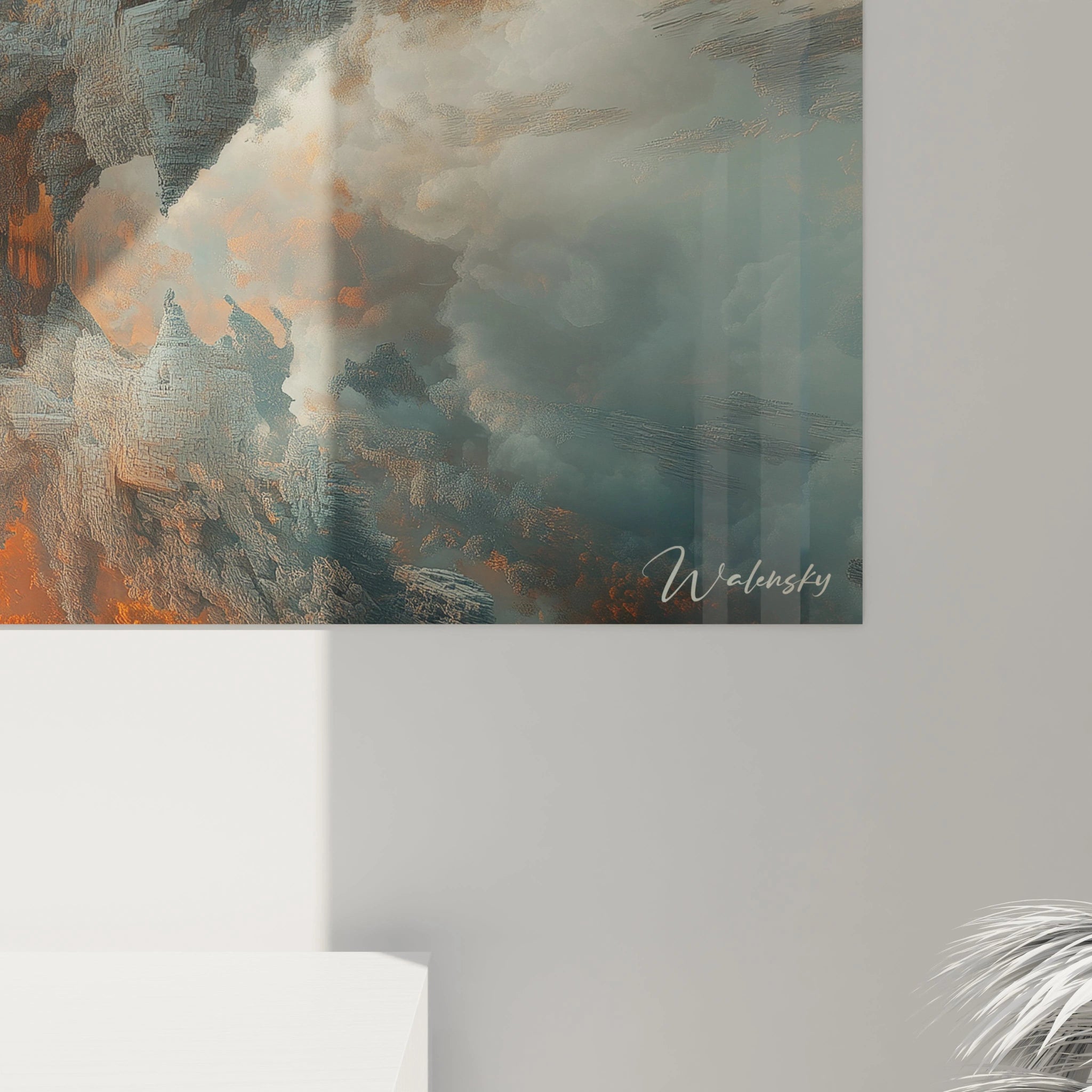 Tableau futuriste abstrait de Walensky avec des couleurs vives et une texture dynamique