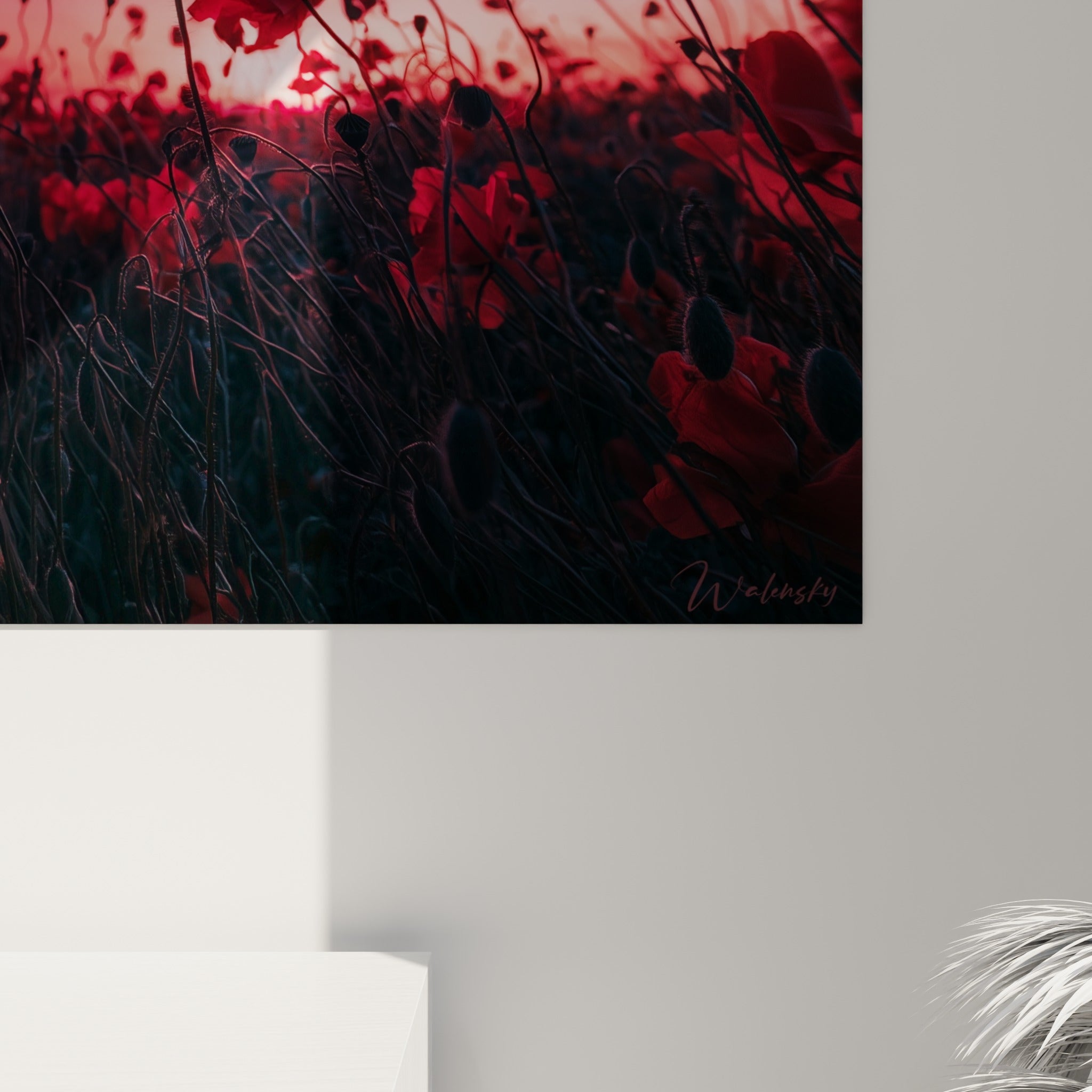 Pétales de coquelicot rouge froissés révélant la texture d'impression et les nuances roses du ciel en gros plan