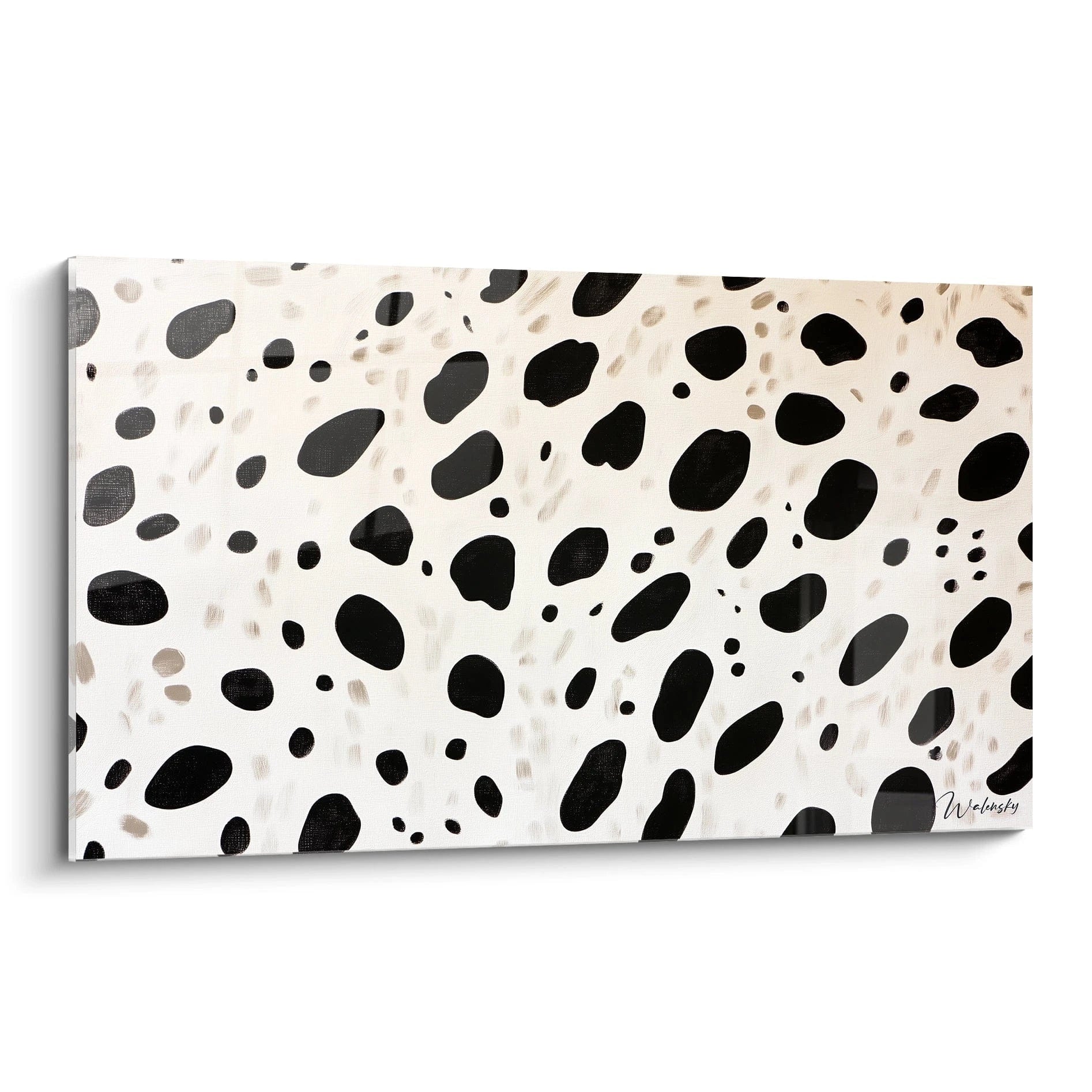Tableau tacheté noir et blanc de Walensky, parfait pour une décoration moderne et élégante