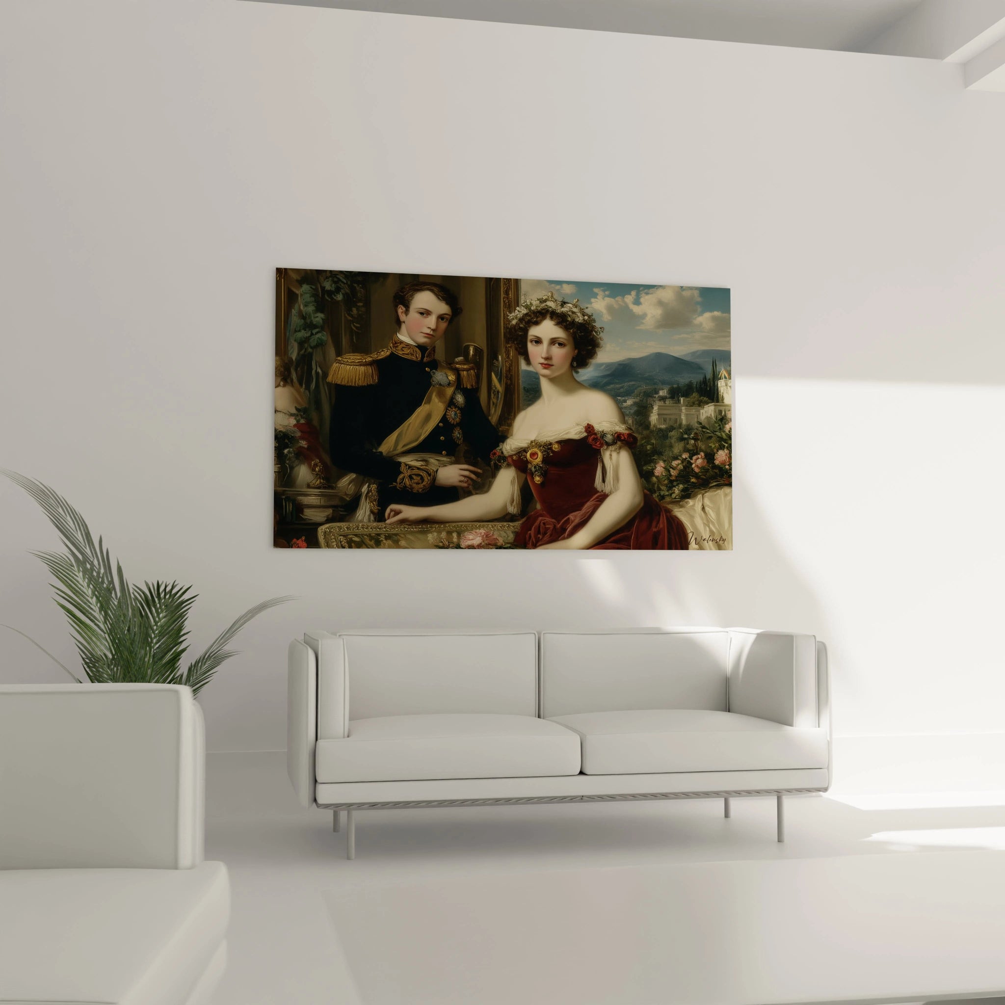 Walensky tableau couple aristocratique portrait mural romantique style classique pour salon