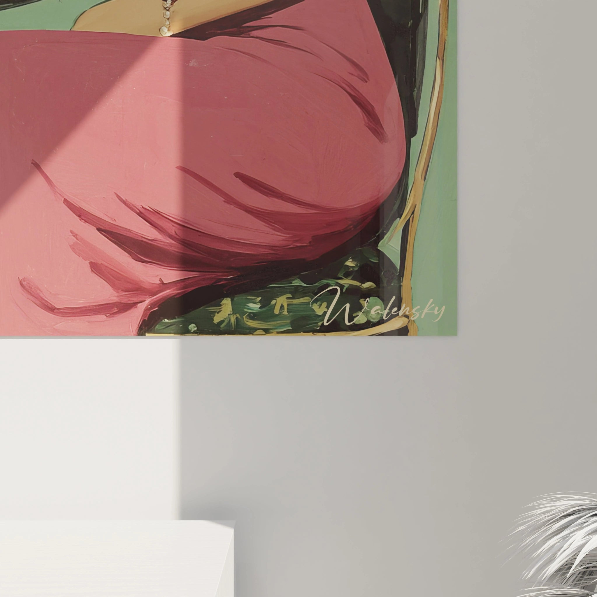 Tableau couple rétro de Walensky avec des couleurs vives et un style artistique unique