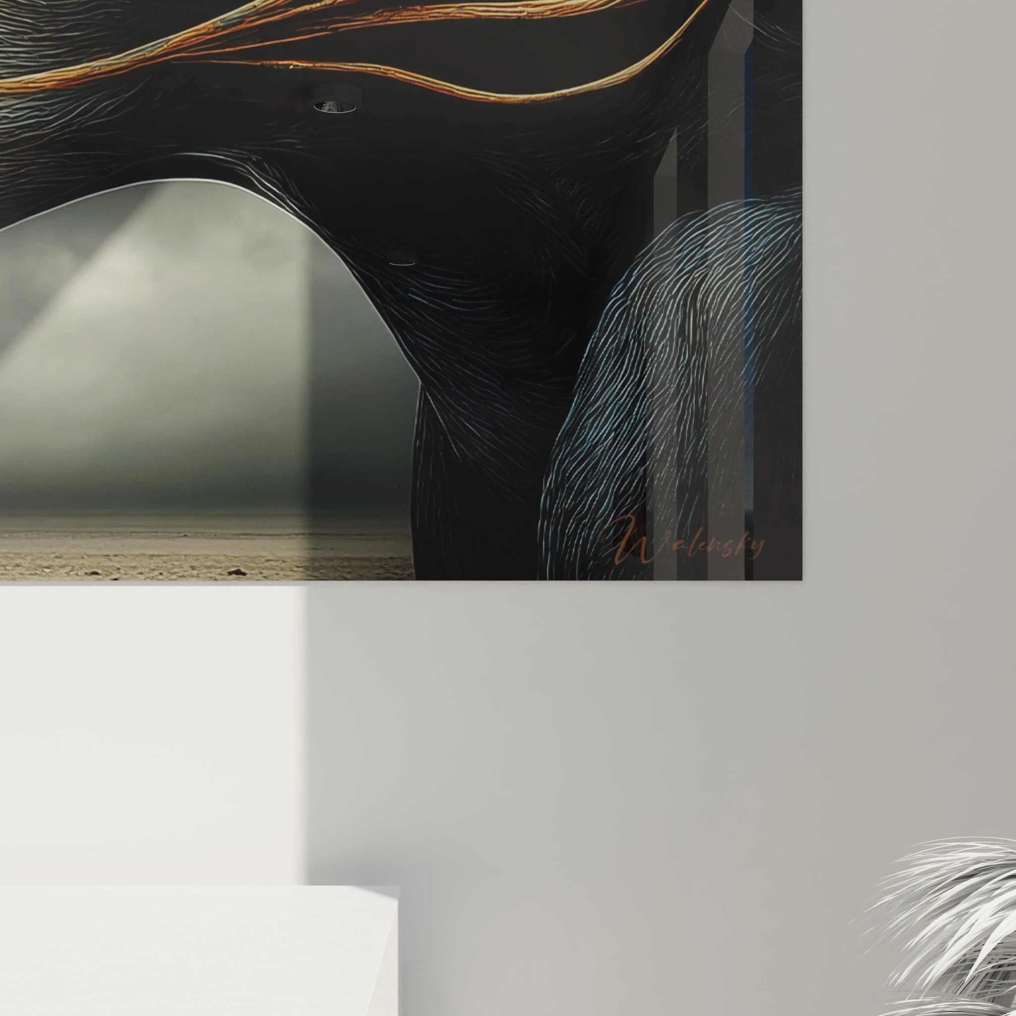 Vue ensemble tableau mural art fantastique créature légendaire décoration intérieure