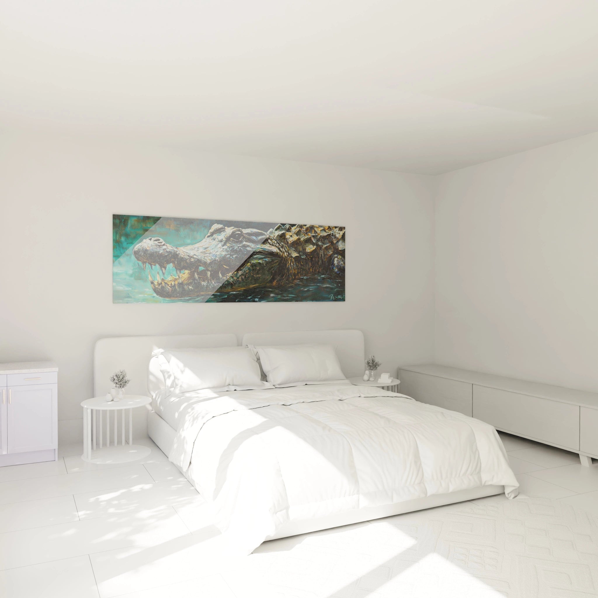 Tableau crocodile de Walensky avec des couleurs vibrantes pour décorer votre chambre