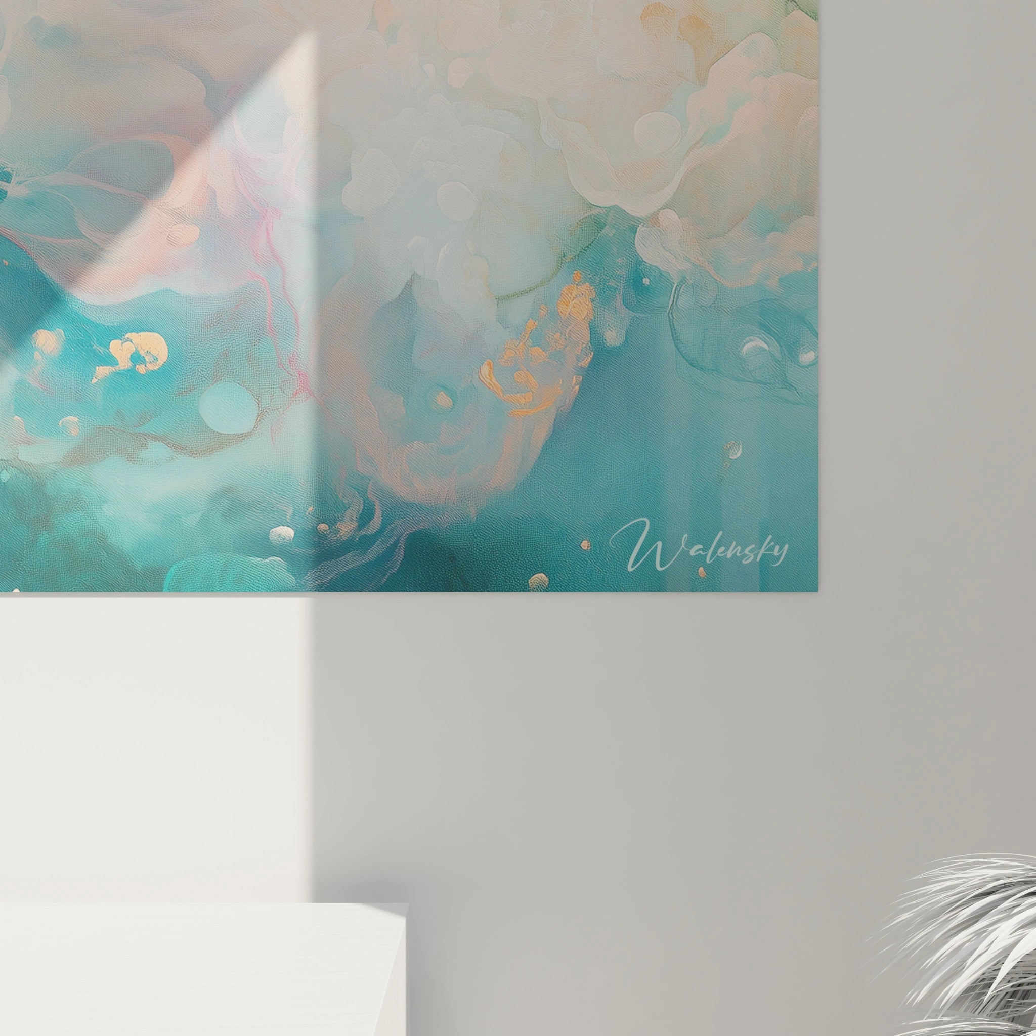 Tableau moderne abstrait de Walensky avec des couleurs vives et des motifs fluides