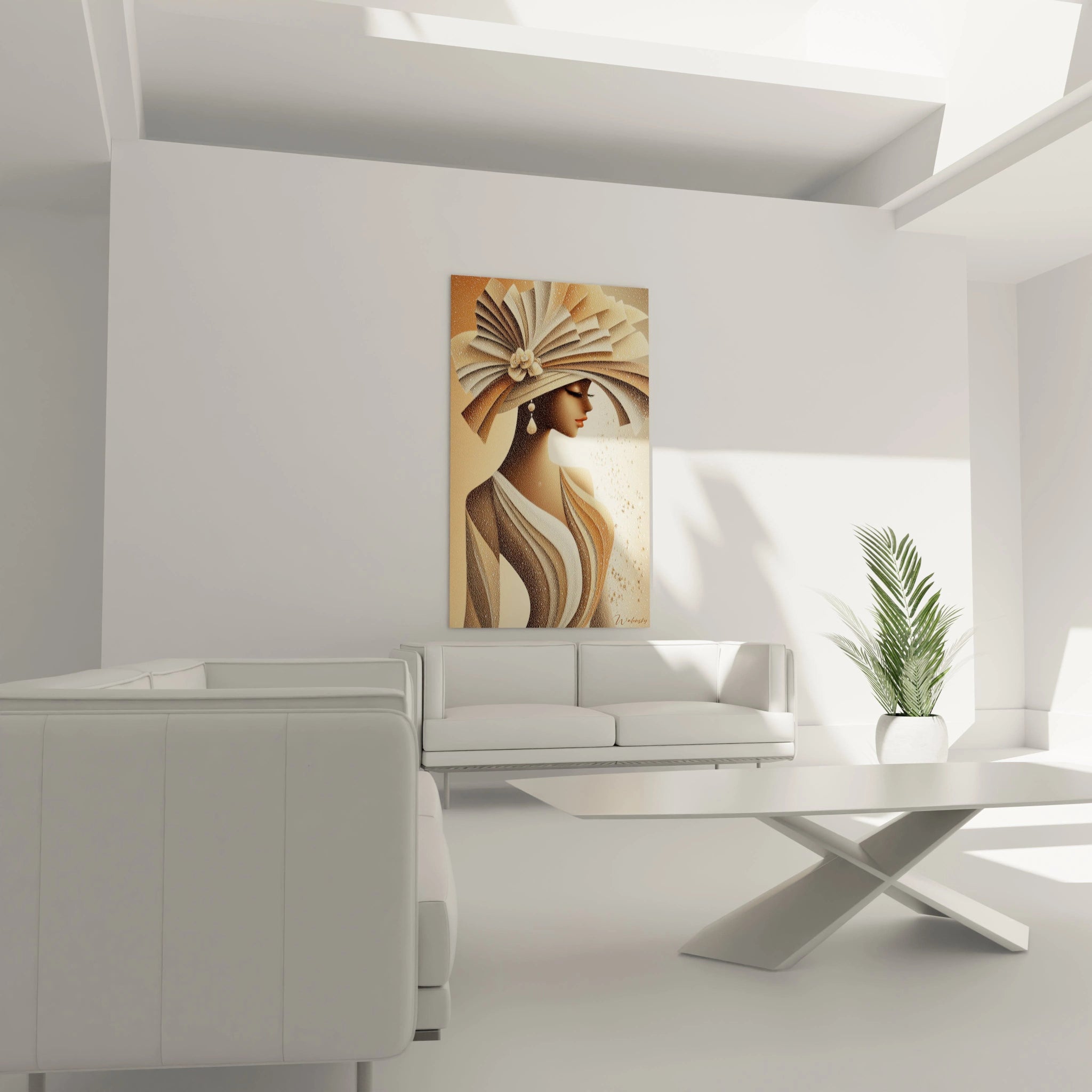 Tableau dame distinguée de Walensky pour une décoration intérieure élégante et moderne