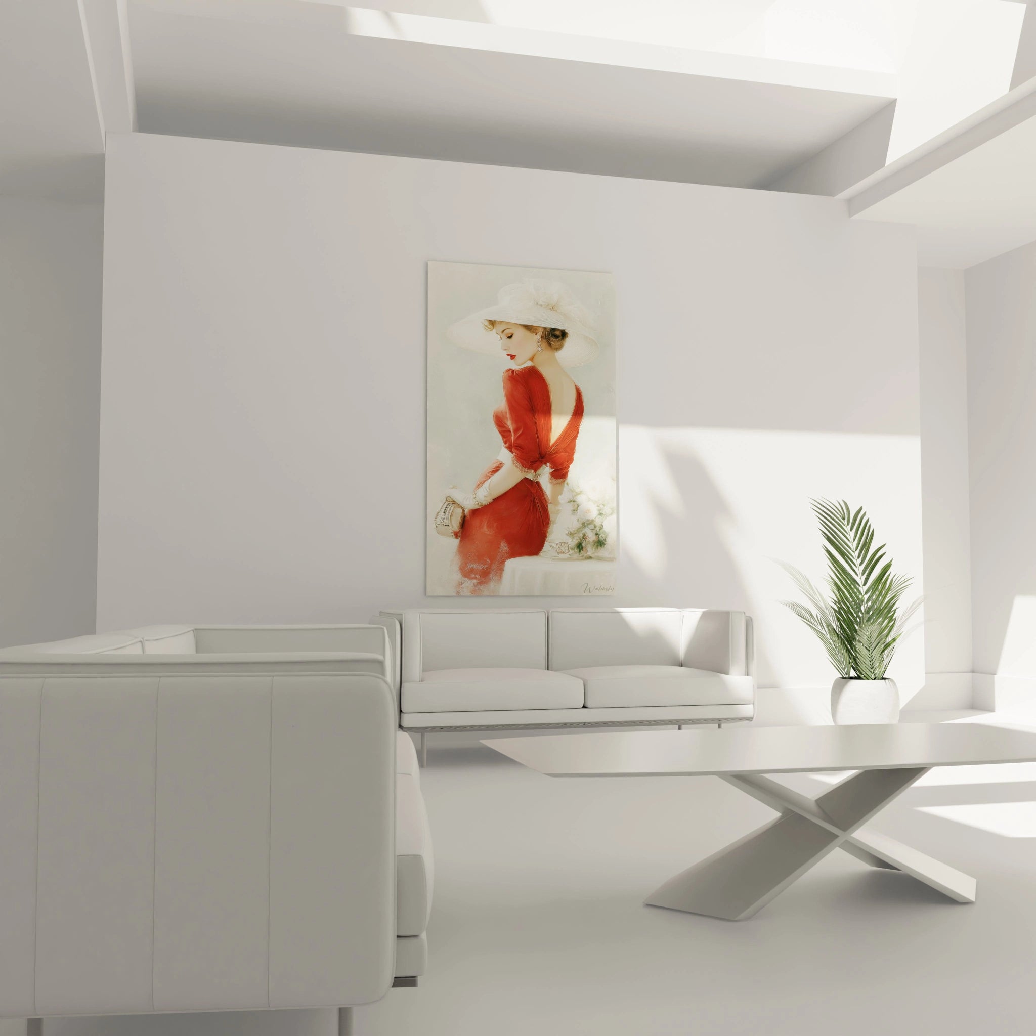 Tableau femme élégante vintage de Walensky, ajoutant une touche de sophistication à votre décoration intérieure