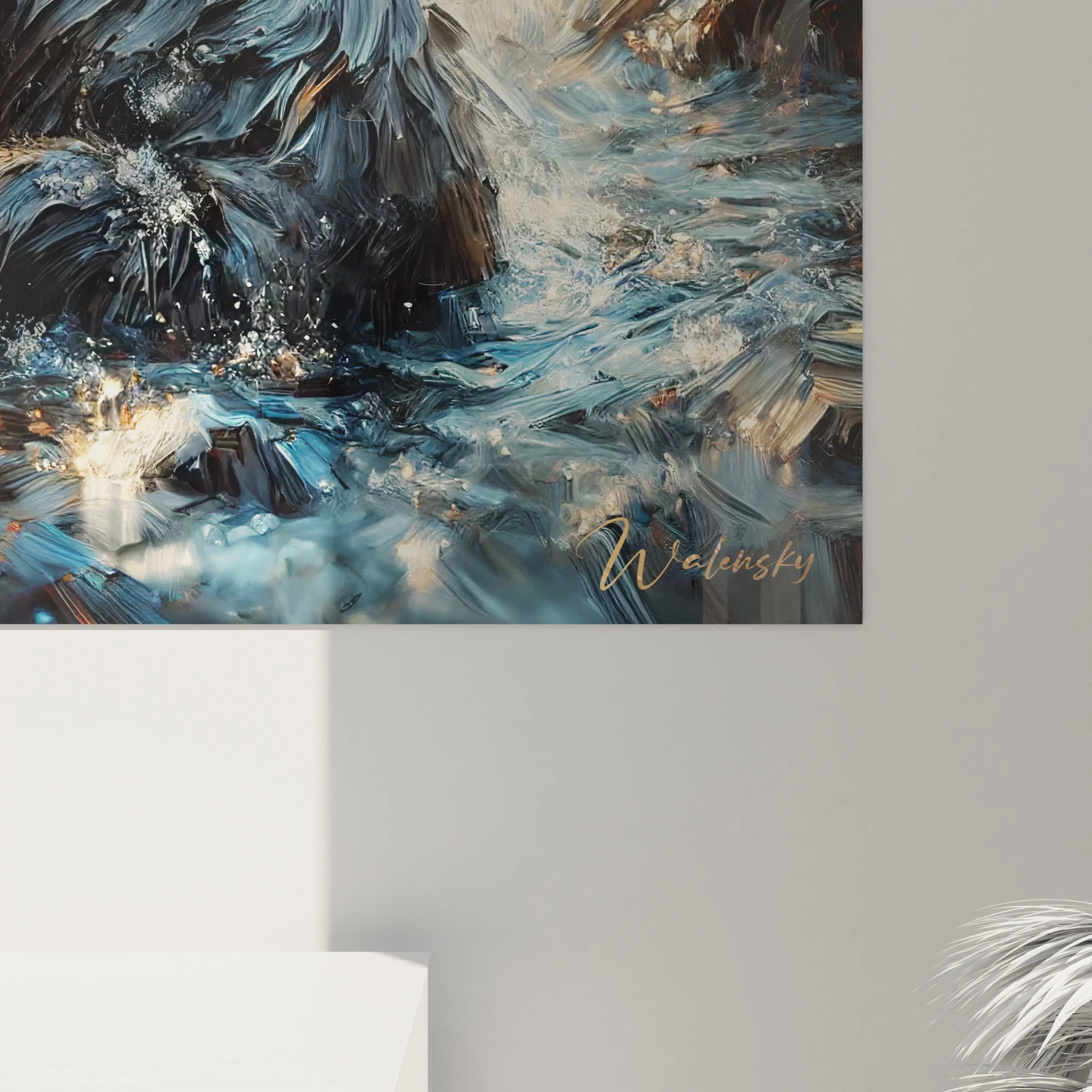 Decouvrez les details fascinants de ce tableau ours brun. La texture de la fourrure et la lumiere doree rendent cette oeuvre realiste, soulignant la majeste et la serenite de l'animal dans son environnement naturel.