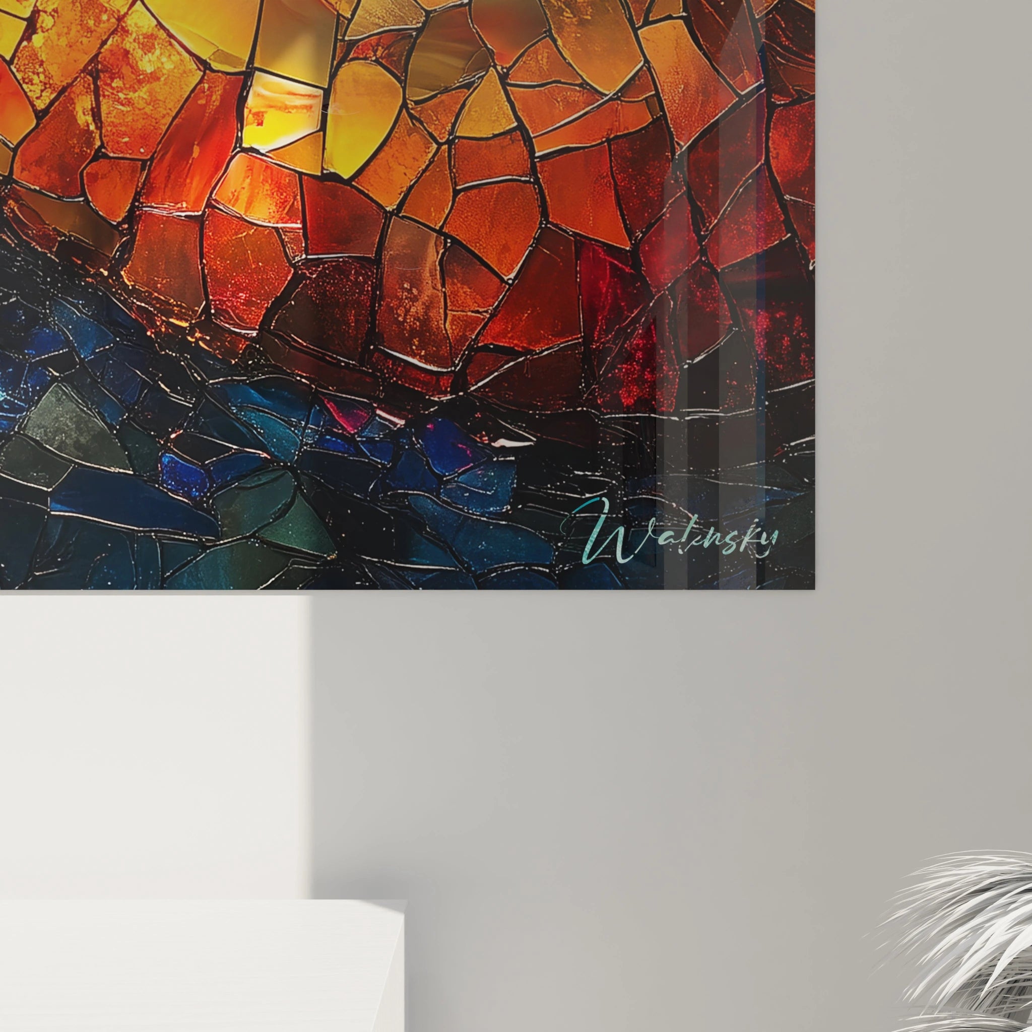 Tableau danseuse abstrait de Walensky avec des couleurs vives et un style moderne