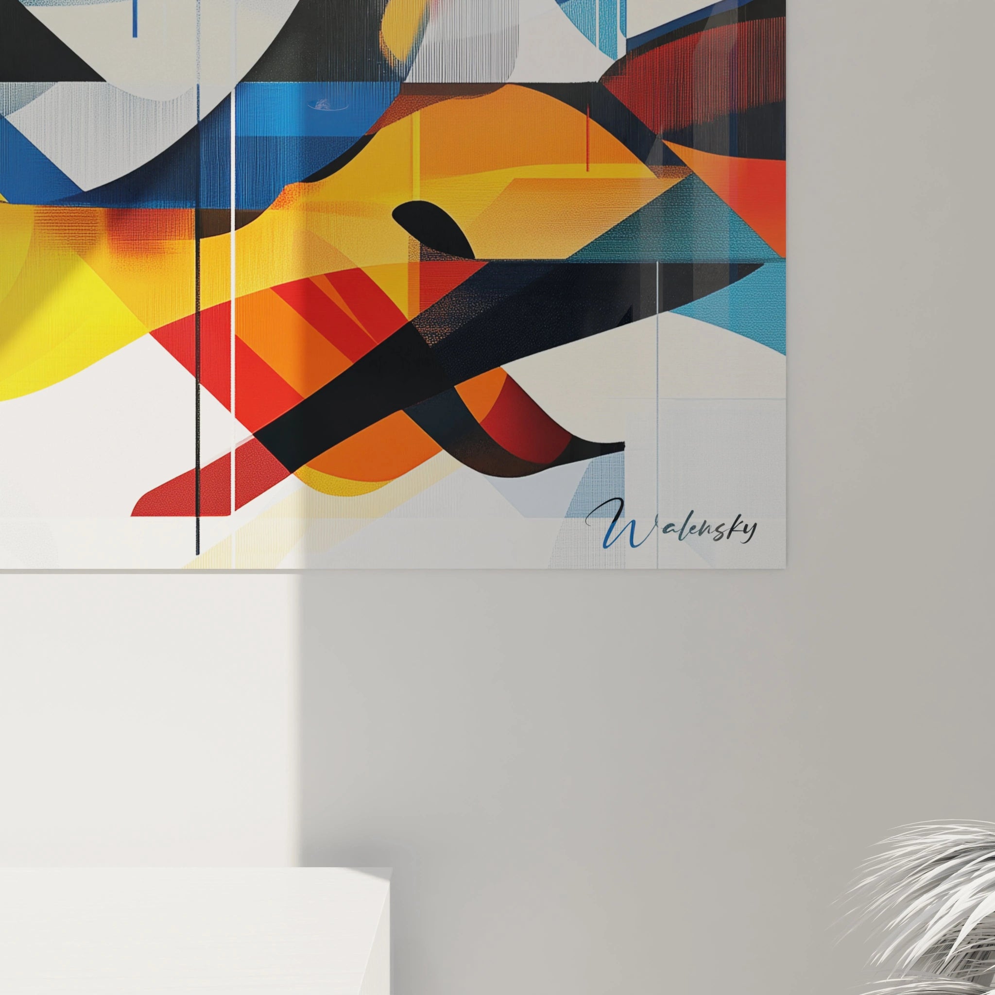 Tableau géométrique abstrait de Walensky avec des formes colorées et dynamiques pour une décoration moderne