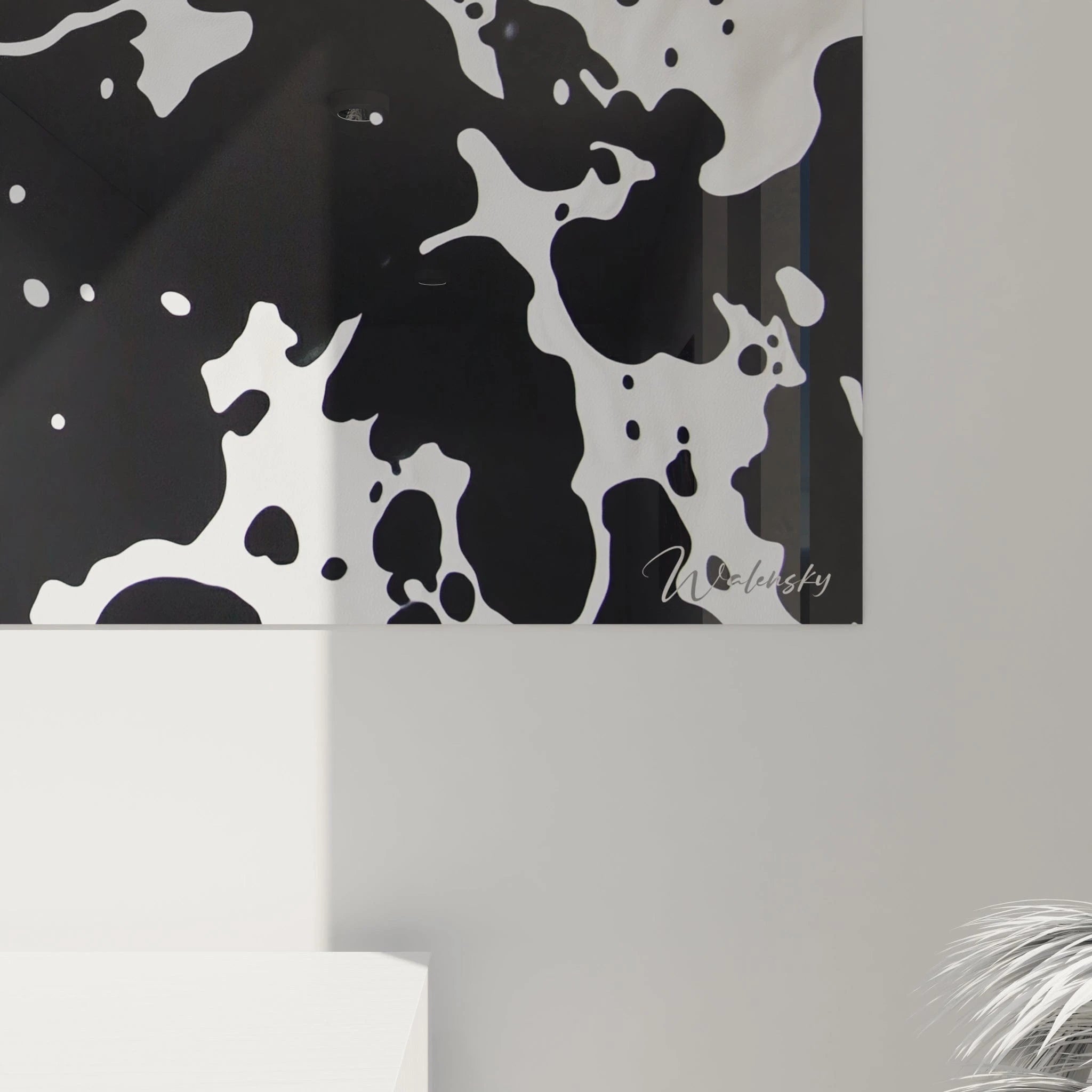 Tableau tacheté noir et blanc de Walensky, idéal pour la décoration moderne