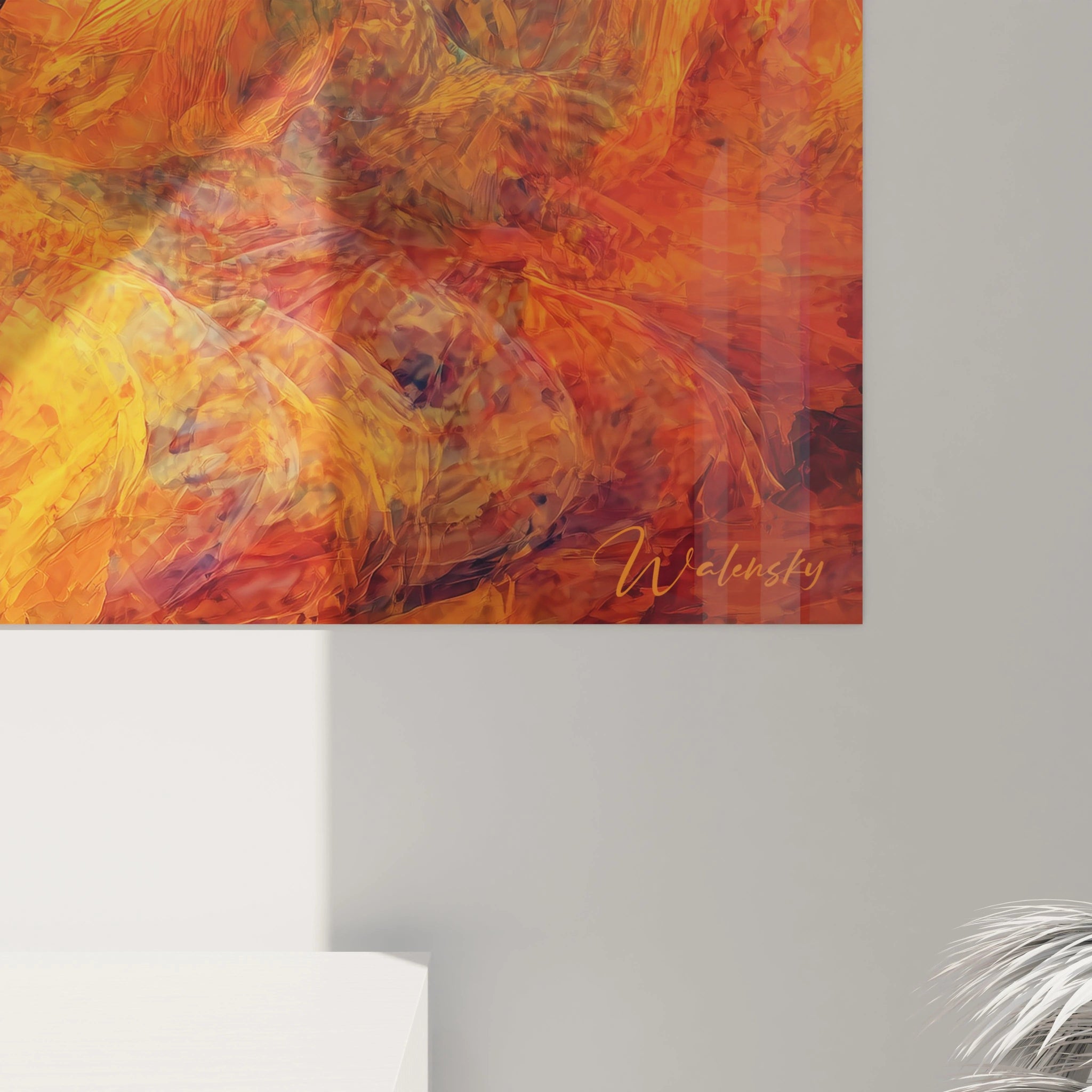 Tableau mural Walensky sur la danse africaine contemporain avec des couleurs vibrantes et une texture abstraite