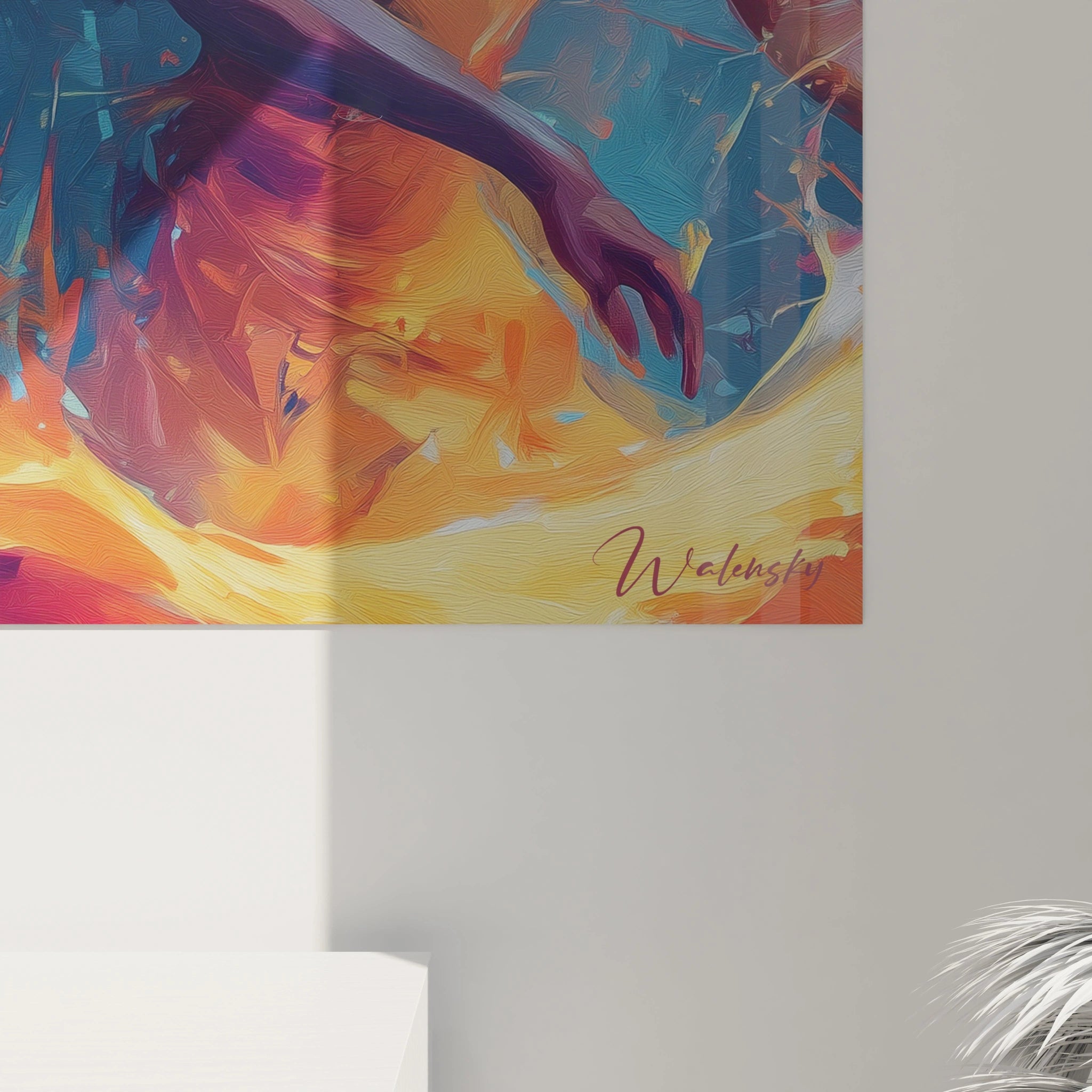 Tableau danse africaine moderne de Walensky avec des couleurs vives et des mouvements dynamiques