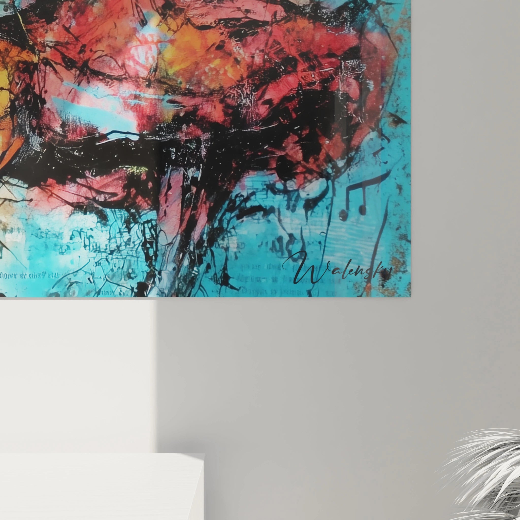 Tableau mural Walensky abstrait représentant un tableau danse africaine contemporain avec des couleurs vives