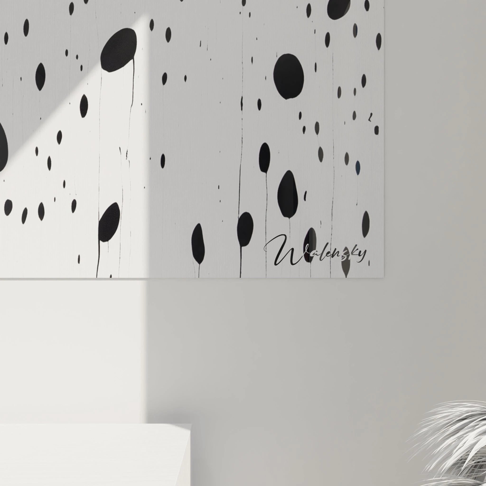 Tableau tacheté noir et blanc de Walensky avec des motifs modernes pour décorer votre intérieur