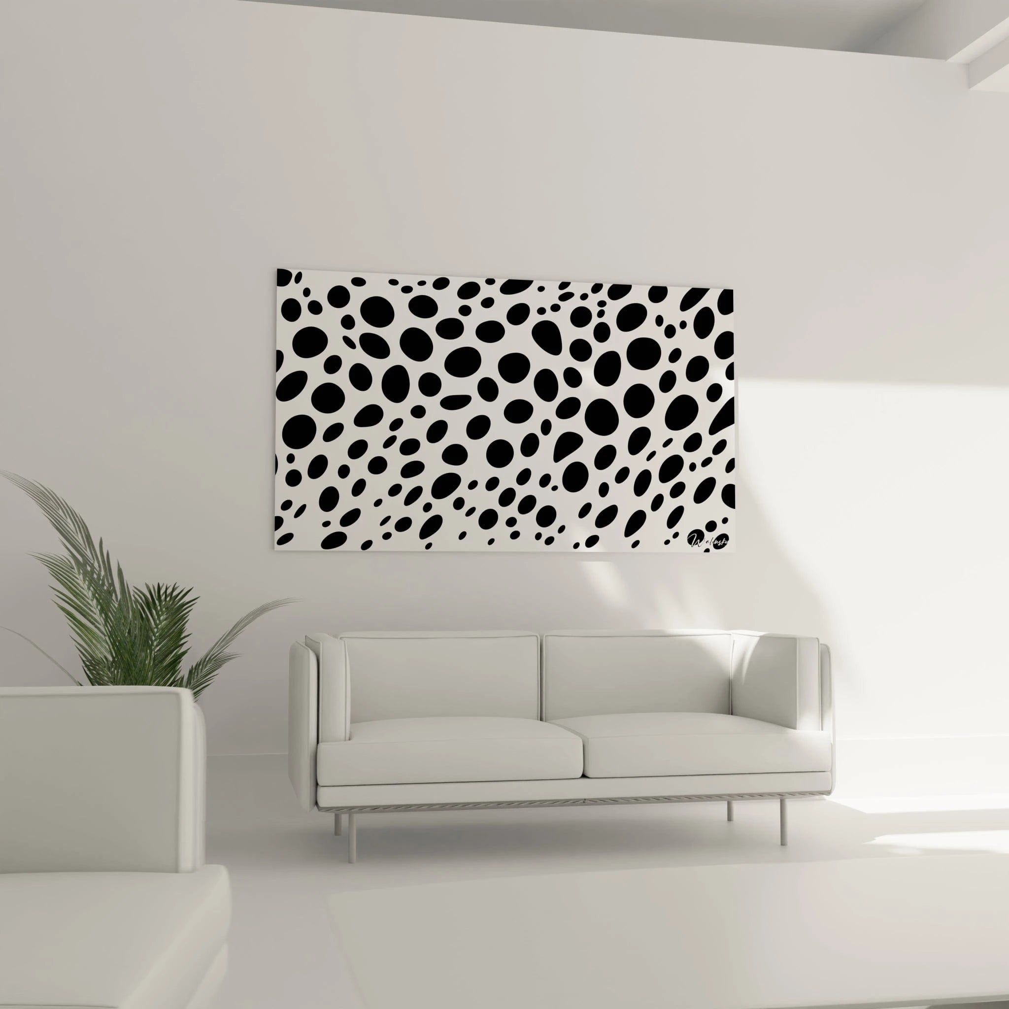 Tableau tacheté noir et blanc Walensky pour une décoration moderne et élégante