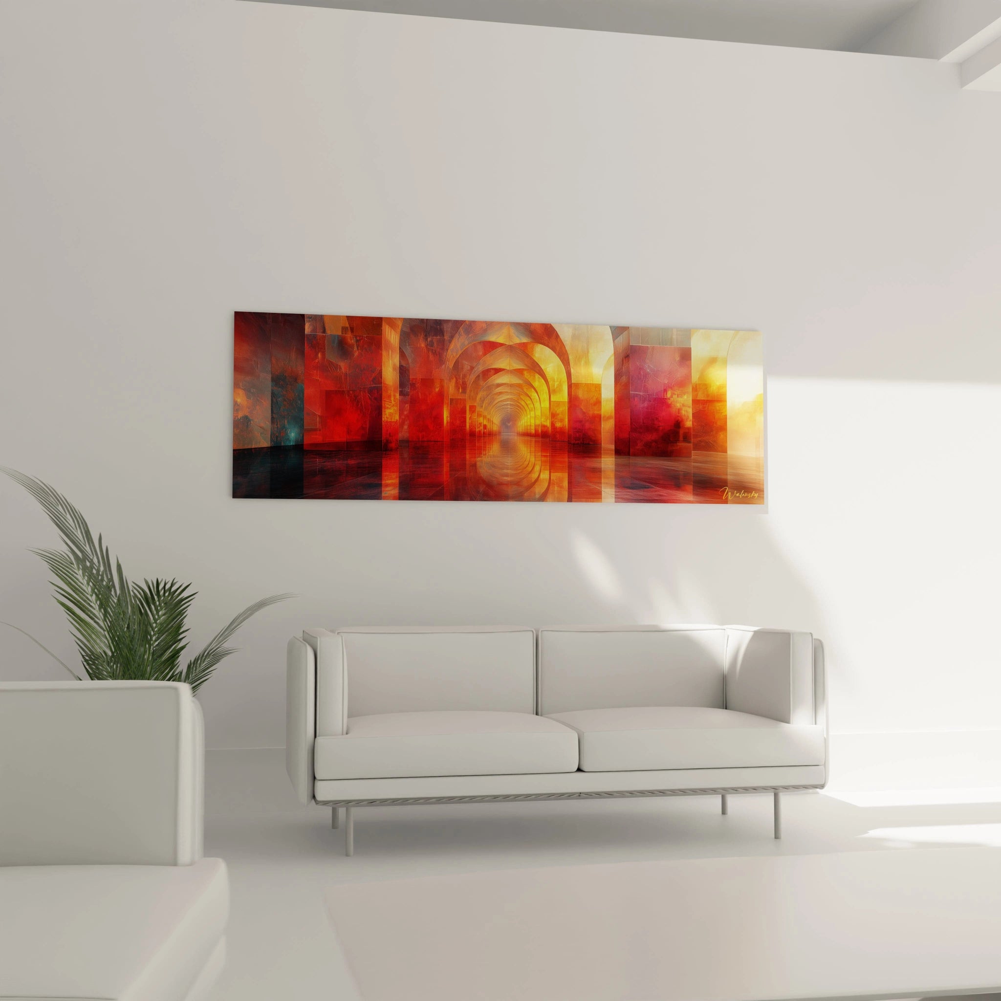 Tableau Dimension Secrète Ambrée - édition géométrique abstrait - Walensky