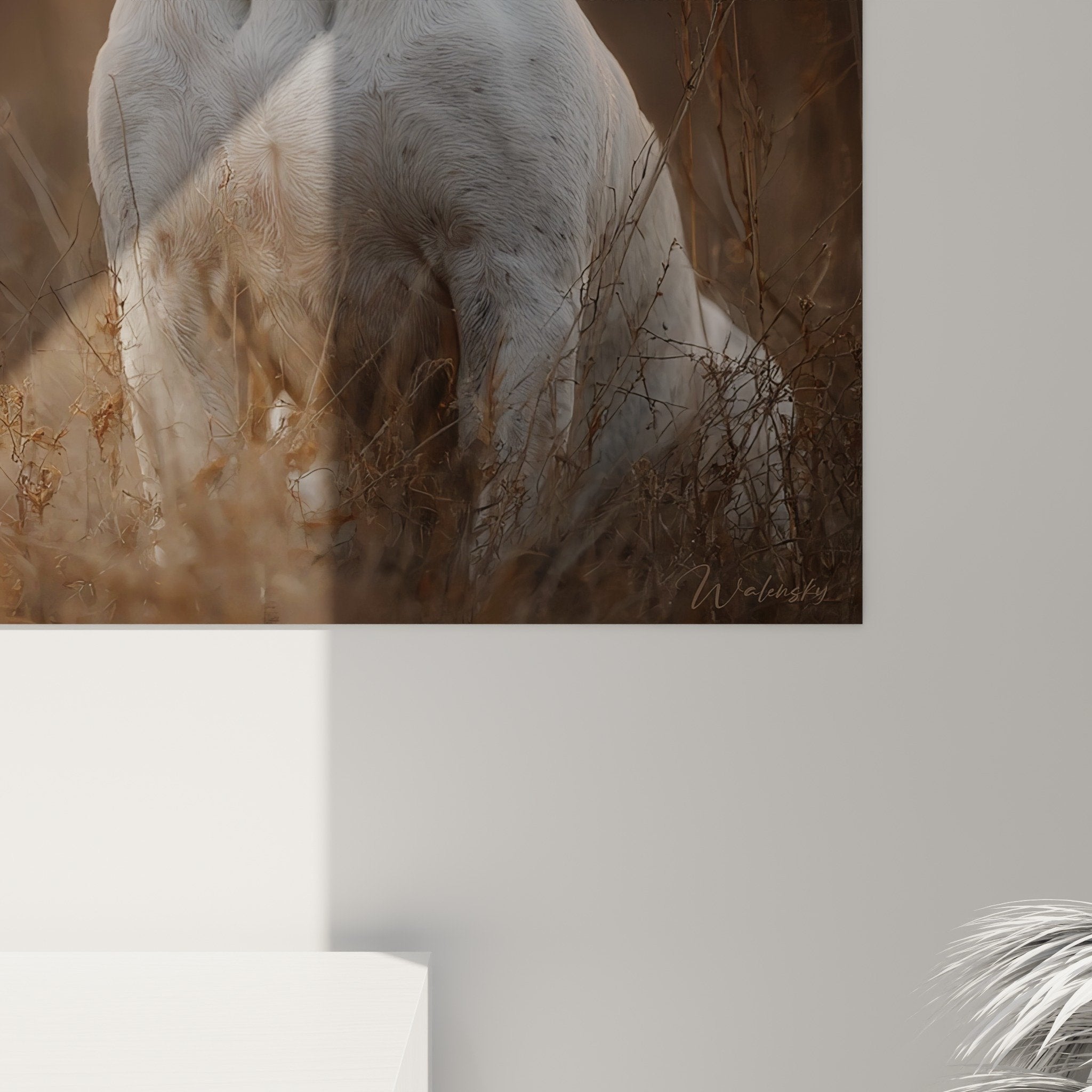 Vue ensemble tableau dogue argentin portrait coucher soleil decoration murale moderne