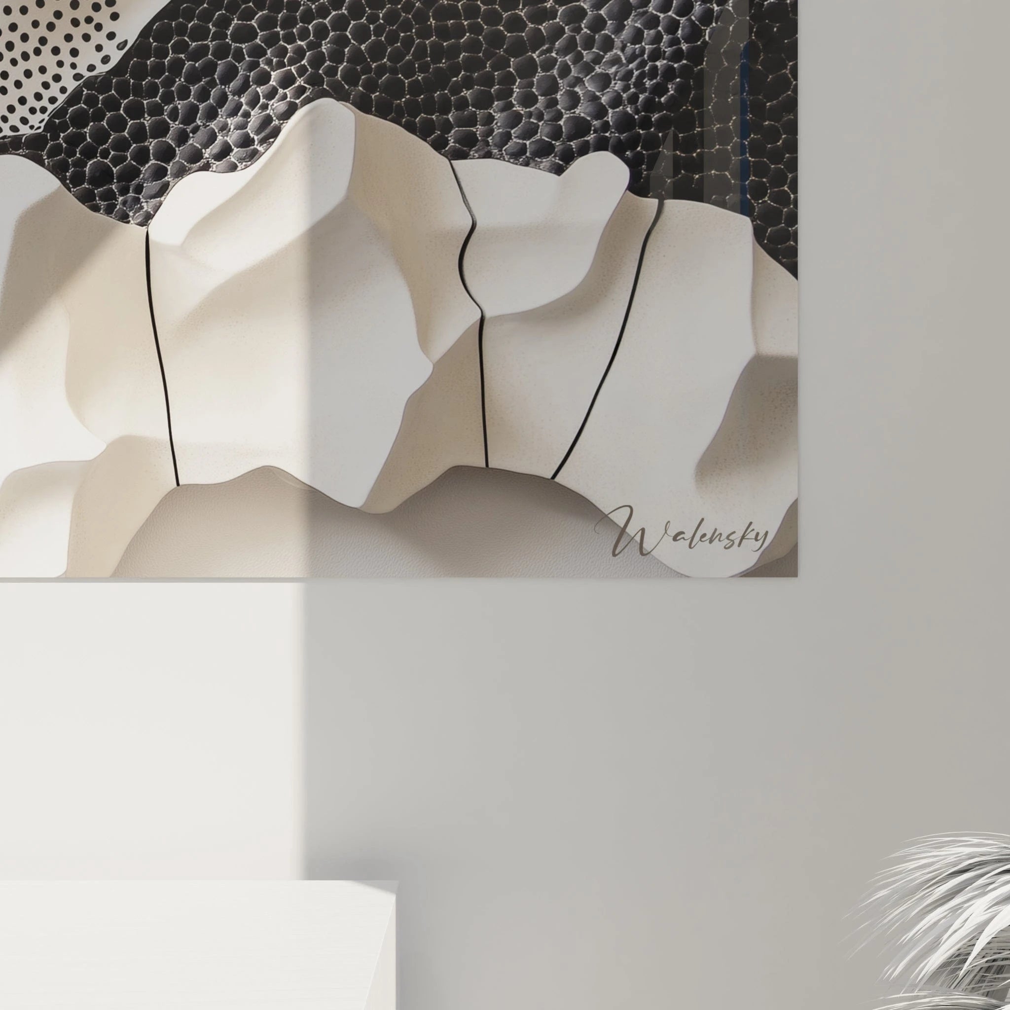 Tableau expressionniste abstrait de Walensky avec des textures organiques et des formes fluides