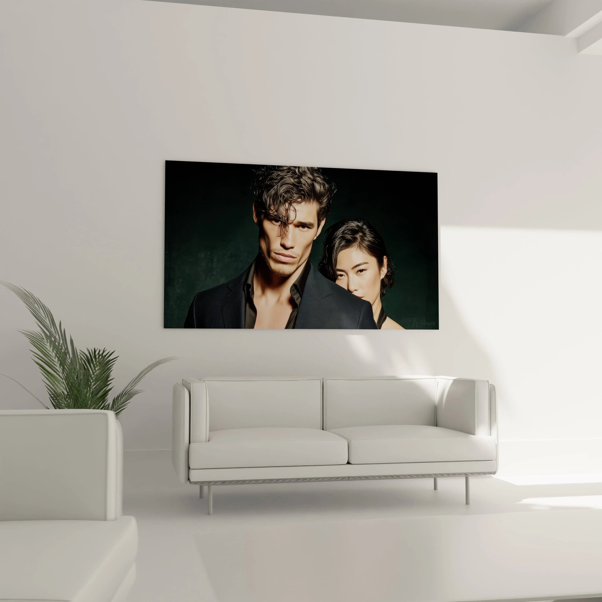 Tableau art mural duo mode de Walensky avec un homme et une femme en portrait moderne