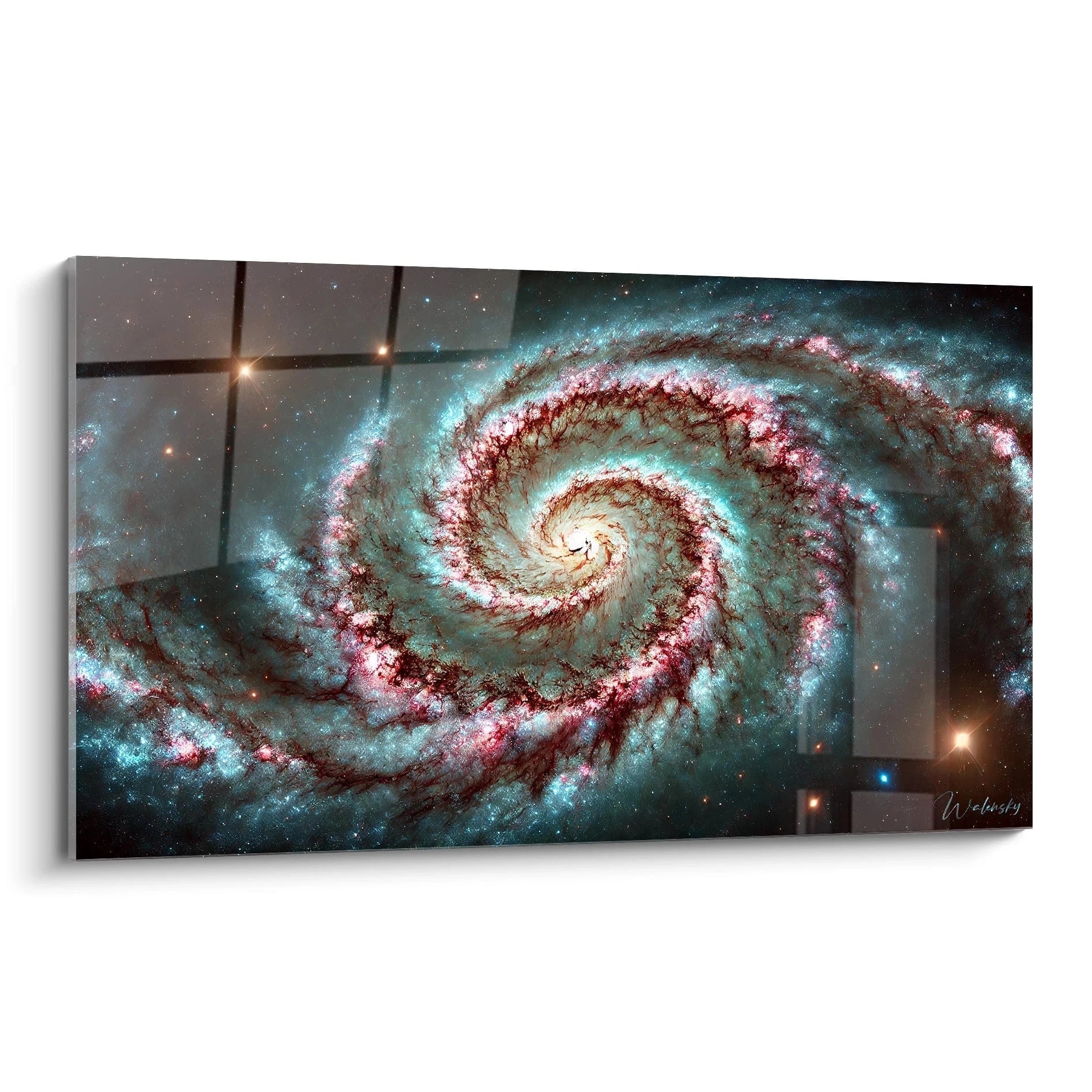 Admirez la profondeur du tableau Galaxie, une œuvre captivante aux nuances de bleu et argent, évoquant l'immensité de l'univers et la danse éternelle des étoiles.