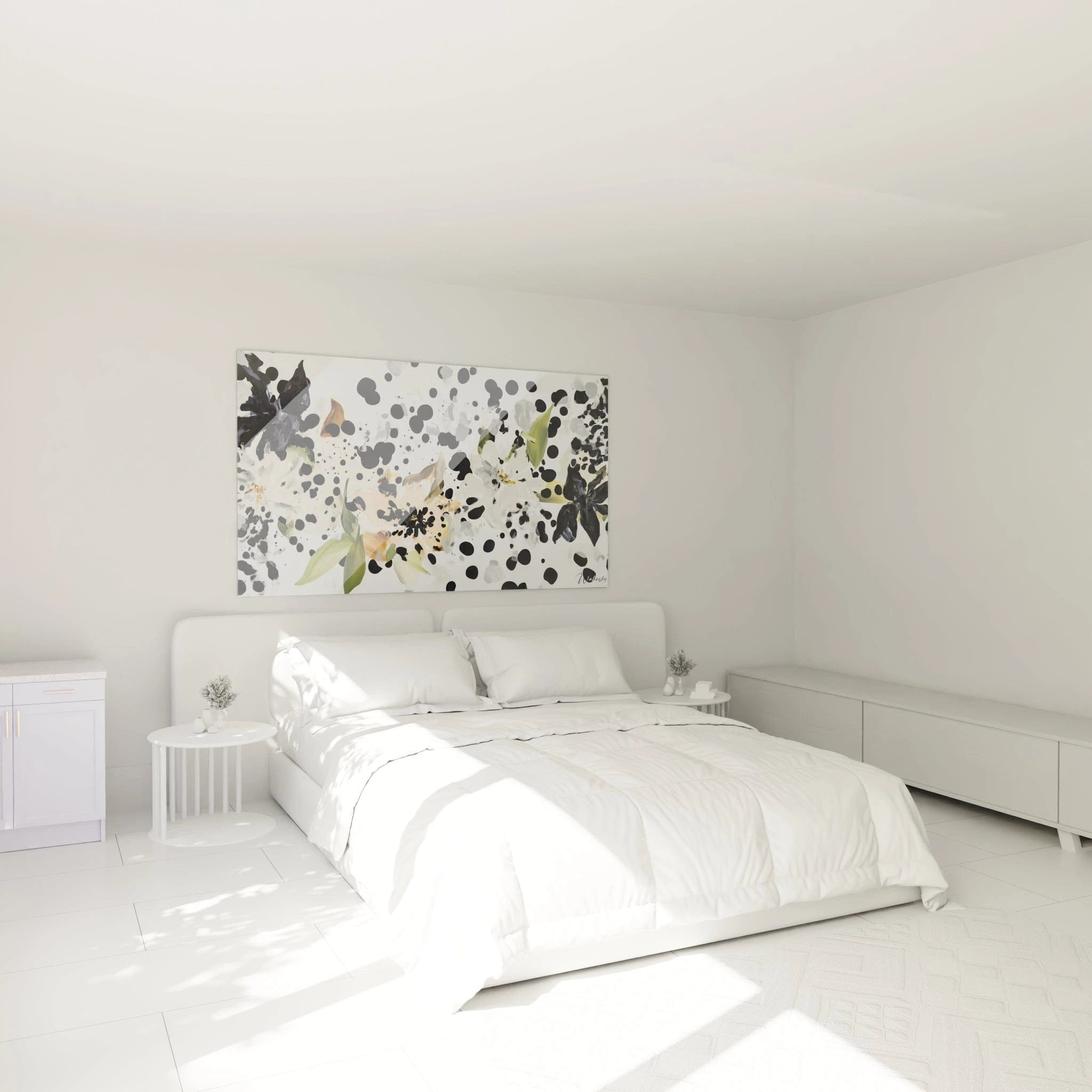 Tableau tacheté noir et blanc de Walensky pour une décoration moderne de chambre