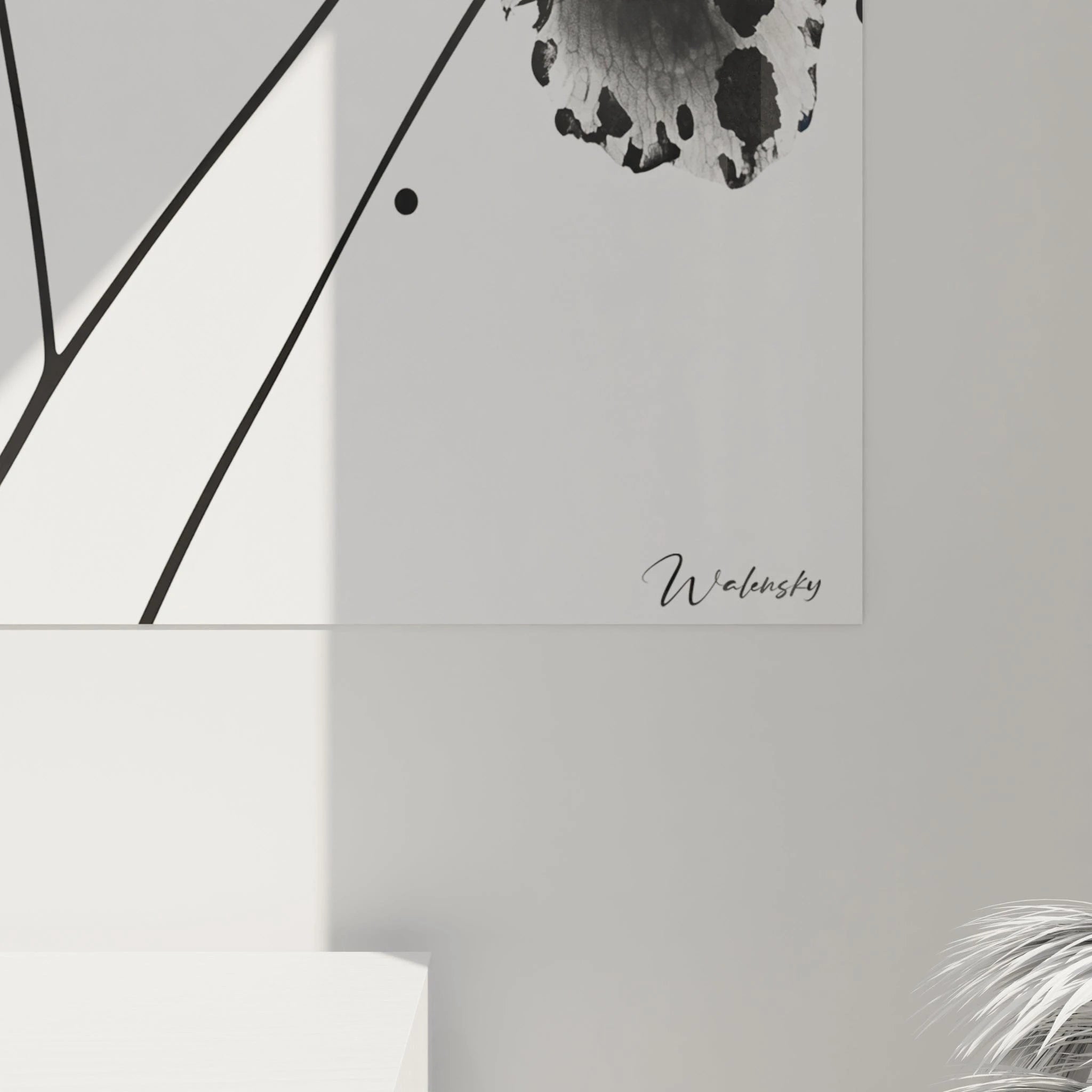 Tableau moderne tacheté noir et blanc de Walensky avec des motifs élégants pour décoration intérieure