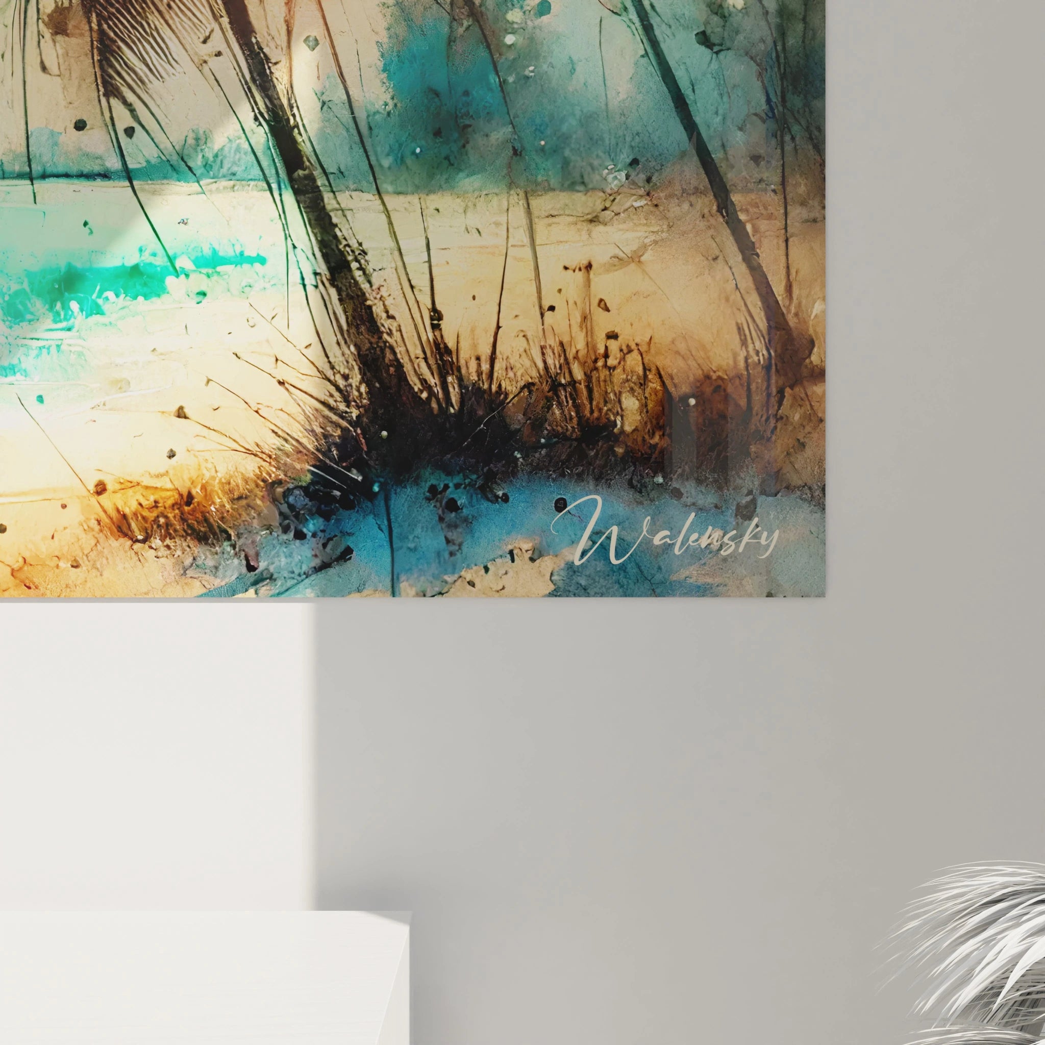 Plongez dans les détails du tableau tropicales avec cette vue de près. Chaque nuance évoque la chaleur et la beauté des paysages côtiers.