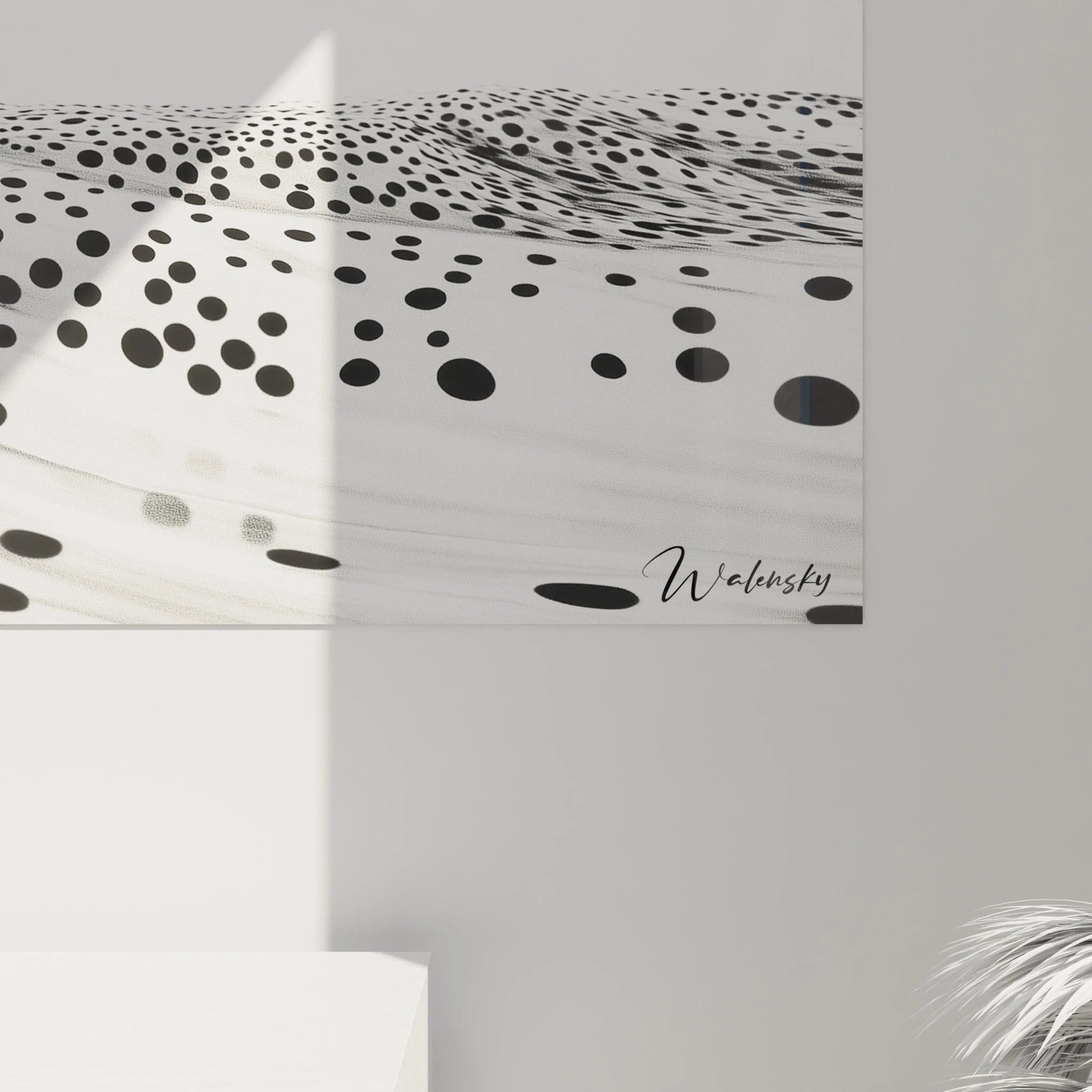 Tableau tacheté noir et blanc de Walensky avec motifs abstraits pour décoration moderne
